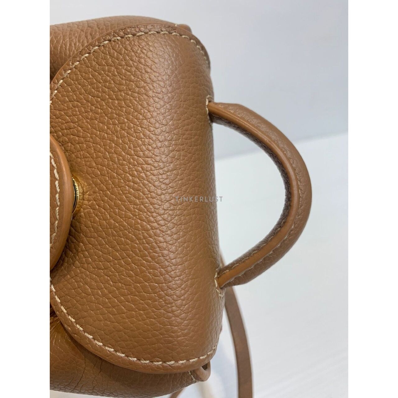 Polene Numero Micro Leather Caramel Satchel