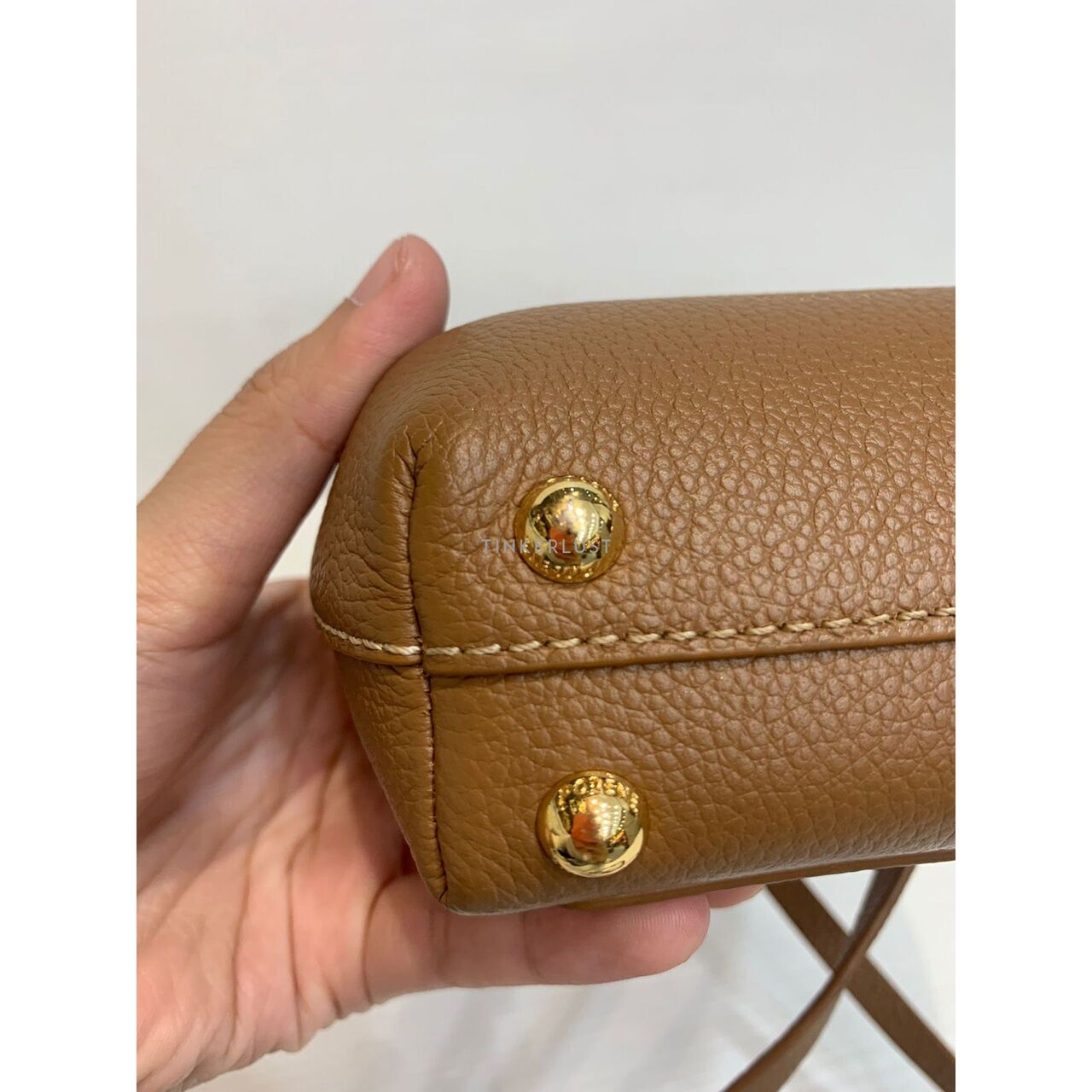 Polene Numero Micro Leather Caramel Satchel