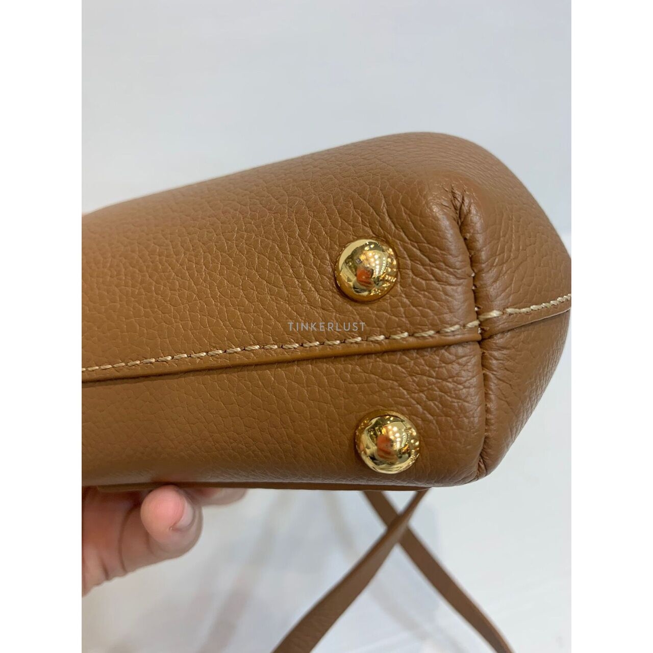 Polene Numero Micro Leather Caramel Satchel