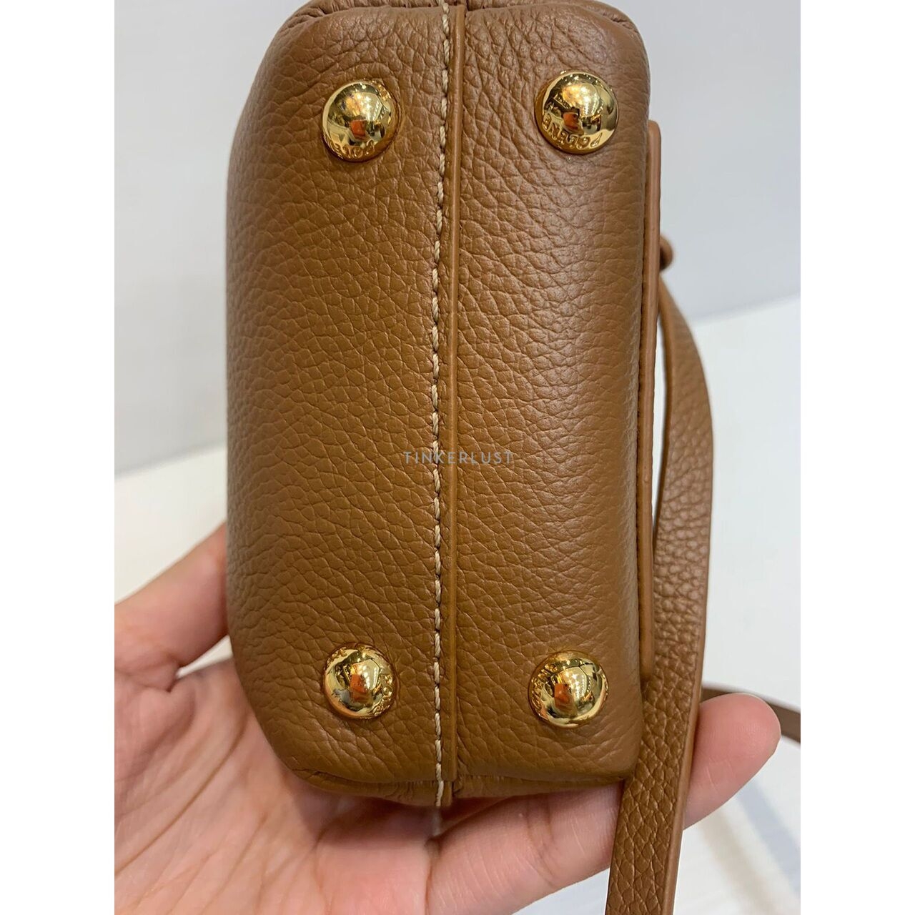 Polene Numero Micro Leather Caramel Satchel