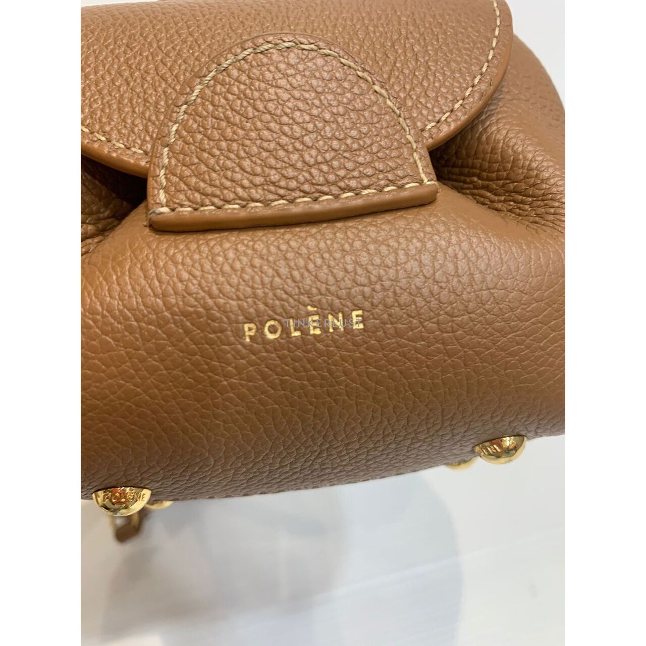 Polene Numero Micro Leather Caramel Satchel