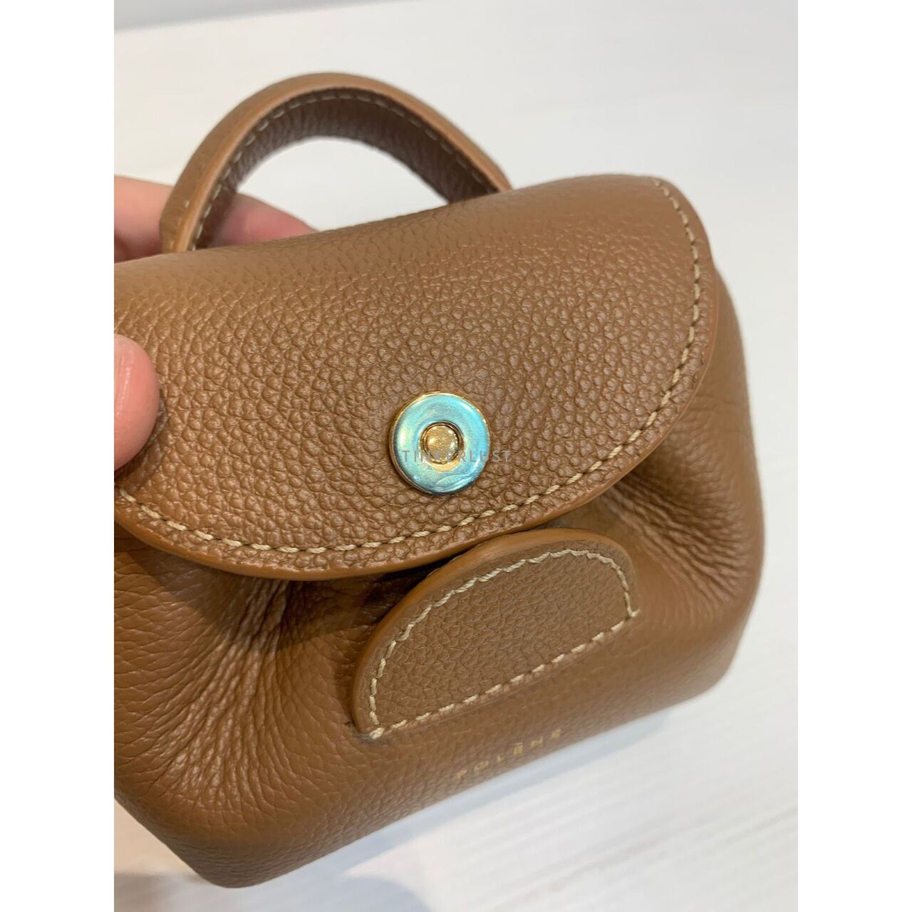 Polene Numero Micro Leather Caramel Satchel