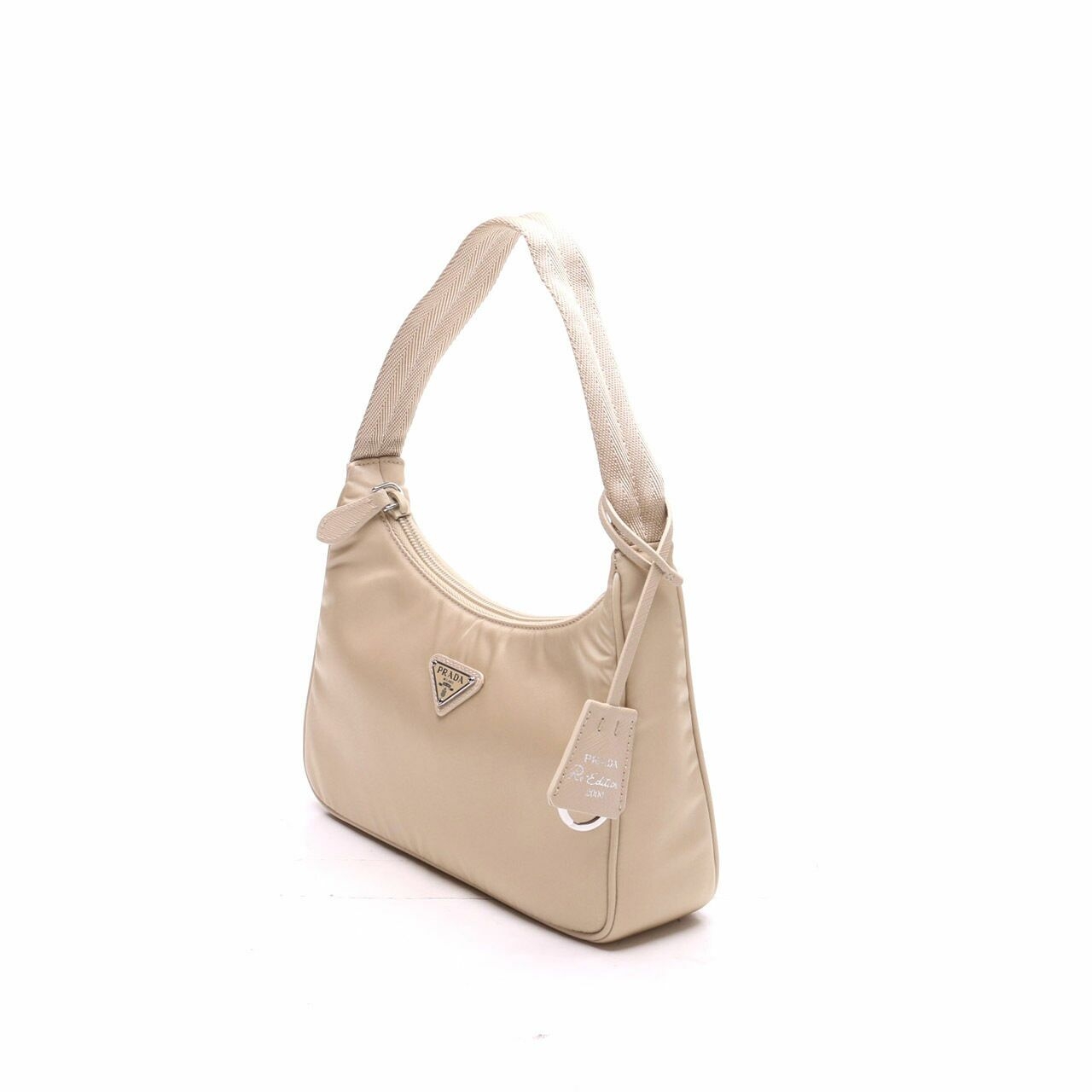 Prada Re-Edition 2000 Nylon Beige Mini Hand Bag