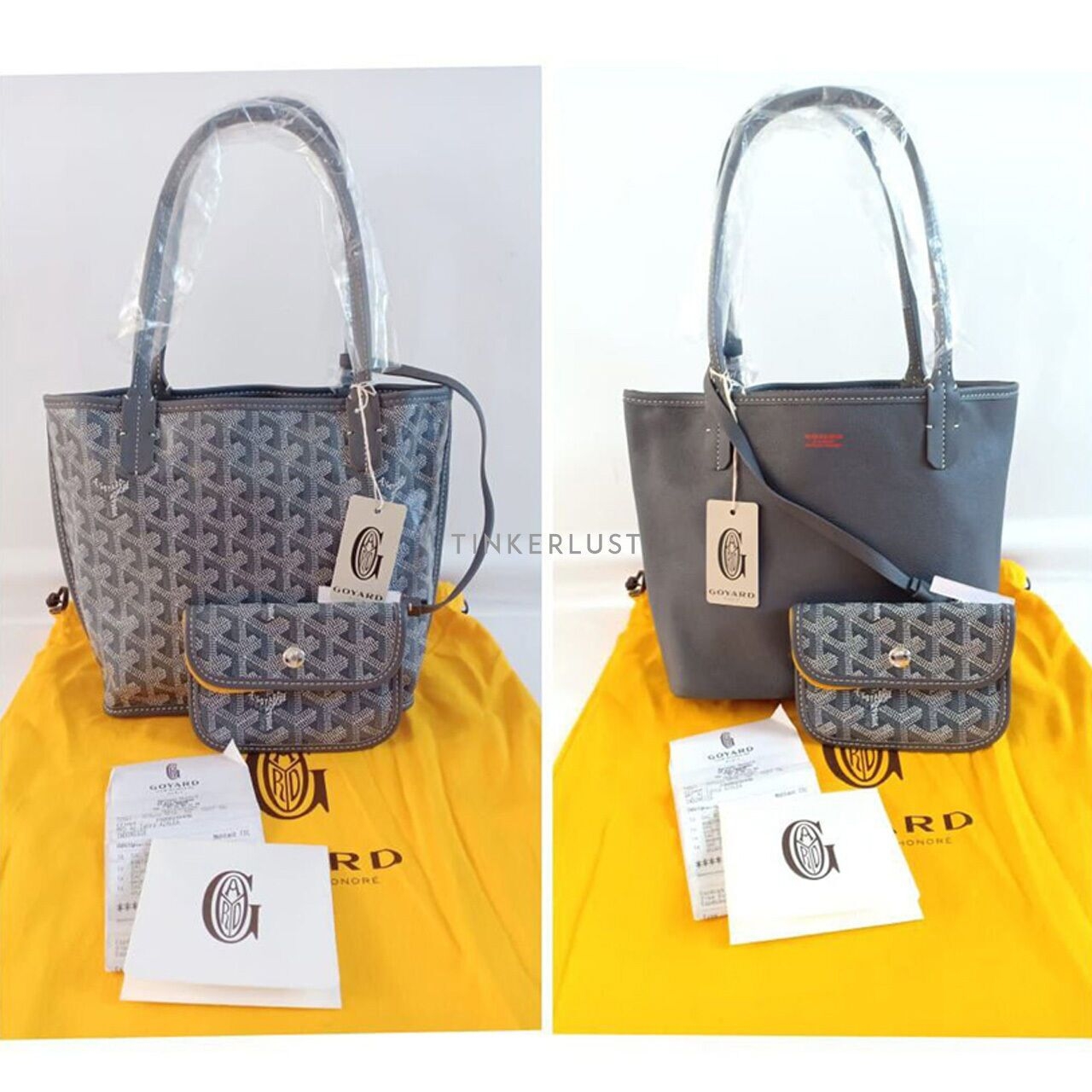 Goyard Mini Anjou Grey Tote Bag