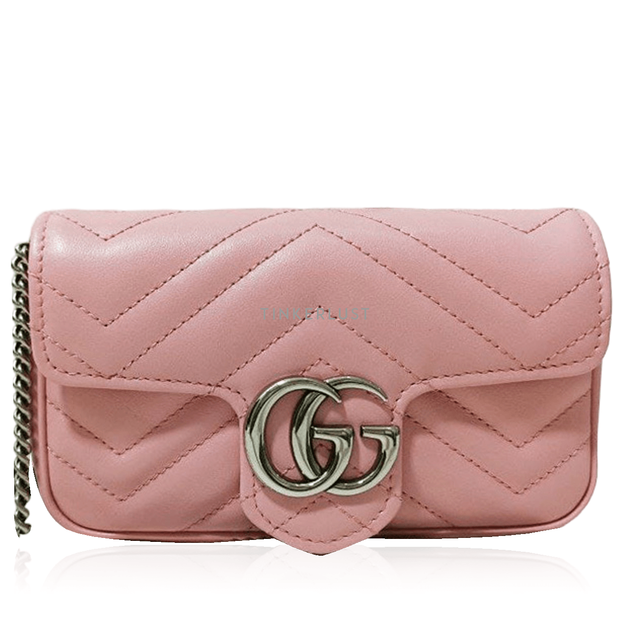 Gucci Super Mini Marmont in Pink RHW Shoulder Bag