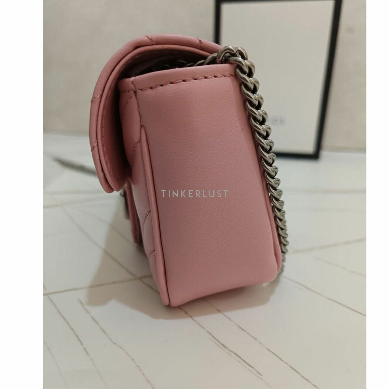 Gucci Super Mini Marmont in Pink RHW Shoulder Bag