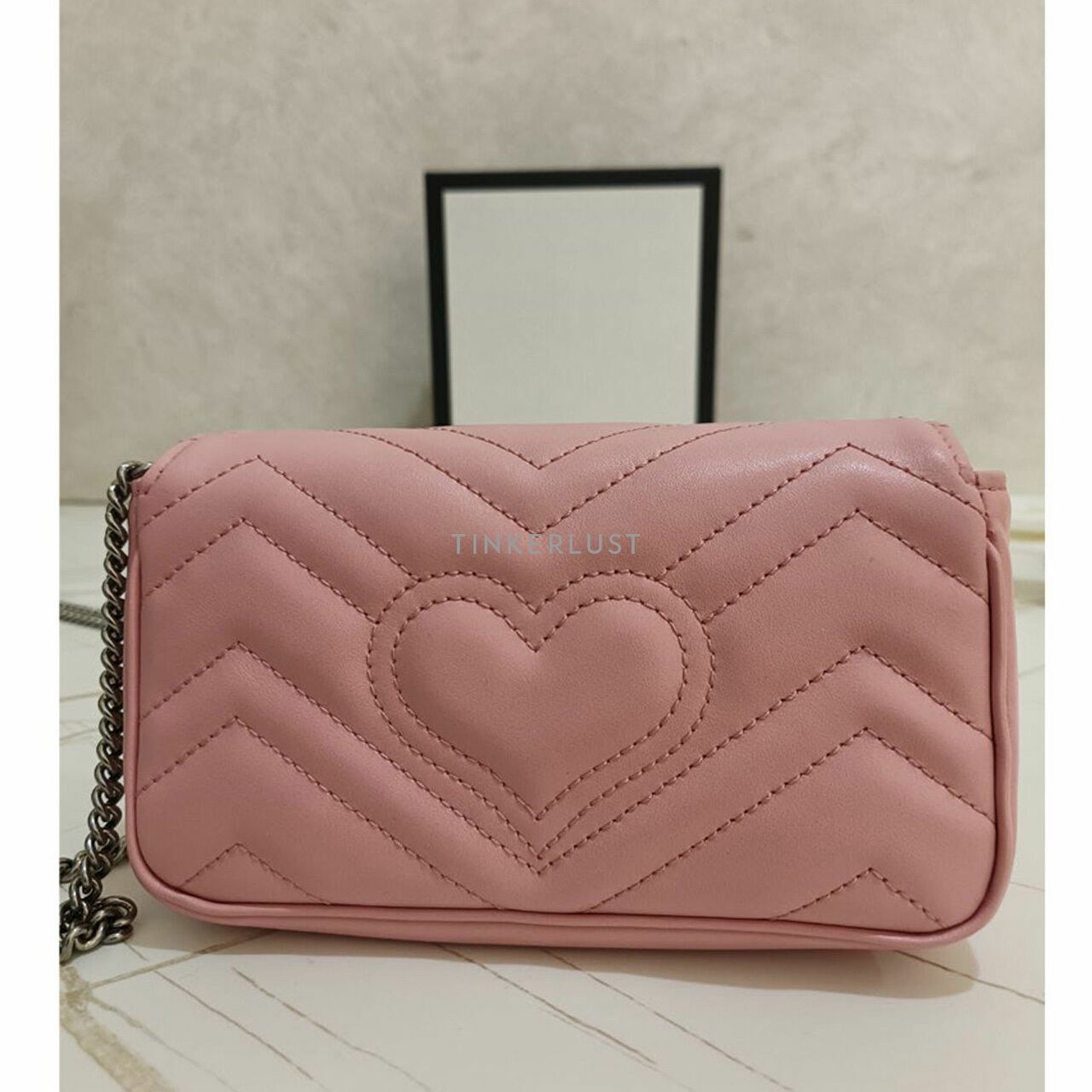 Gucci Super Mini Marmont in Pink RHW Shoulder Bag