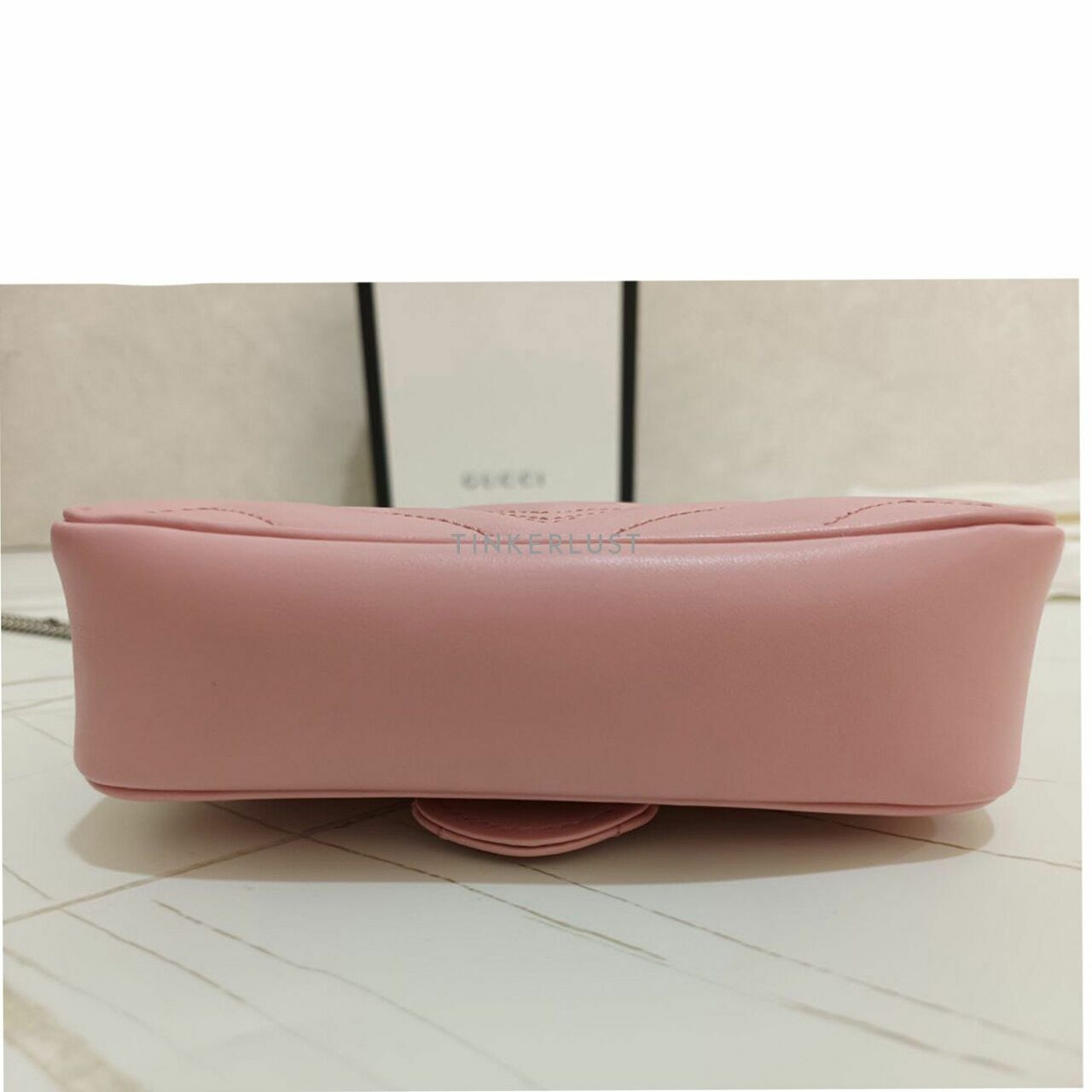 Gucci Super Mini Marmont in Pink RHW Shoulder Bag