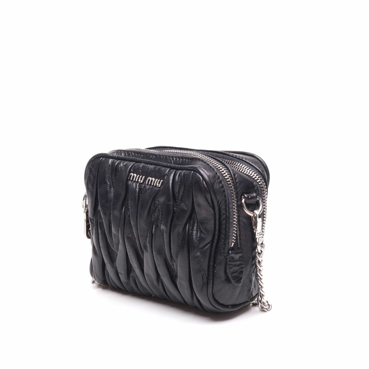 Miu Miu Matelasse Black Sling Bag