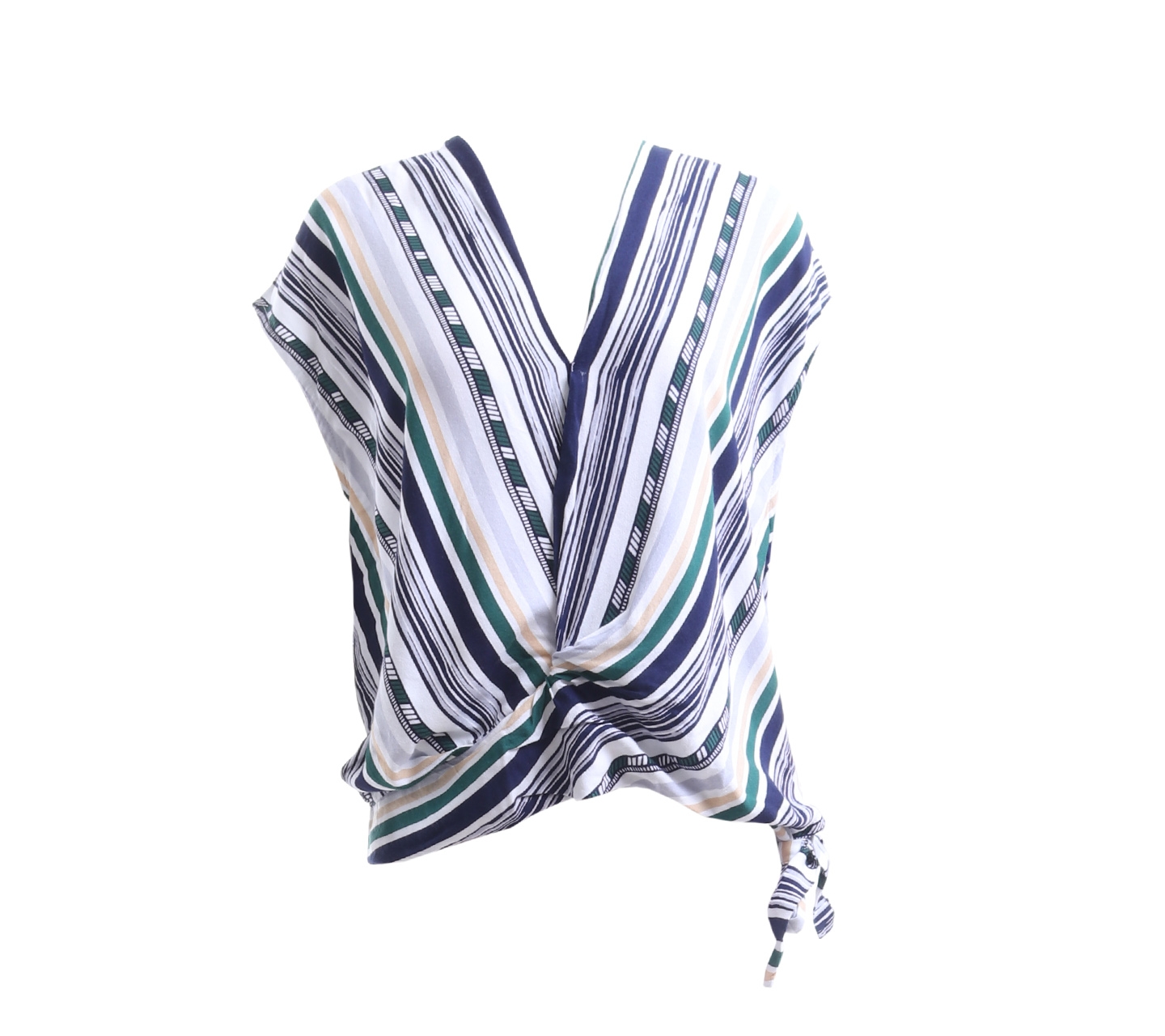 Bamboo Blonde Multi Colour Striped Wrap Sleeveless