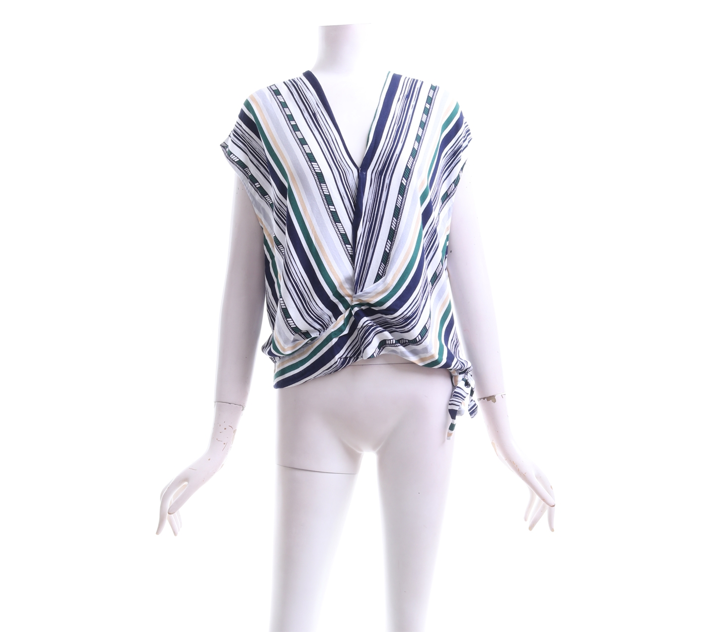 Bamboo Blonde Multi Colour Striped Wrap Sleeveless