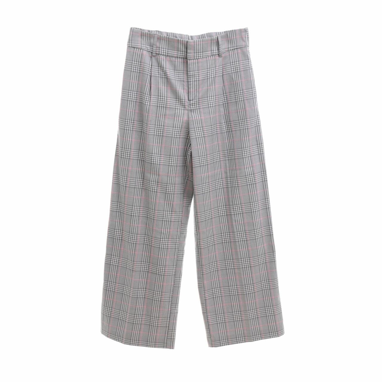 Zara Grey Plaid Long Pants