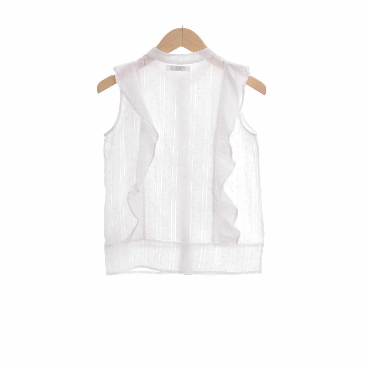 Cotton Ink White Ruffle Sleeveless