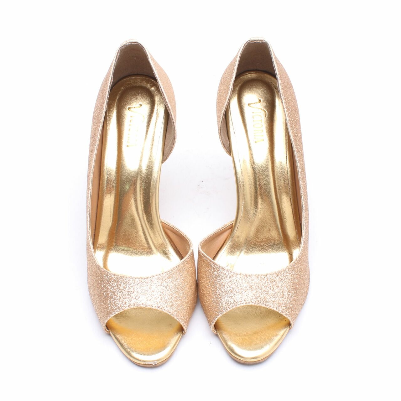 Private Collection Gold Glitter Carolina Party Heels