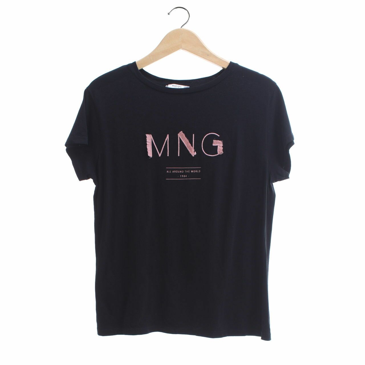 Mango Black Embroidery T-Shirt