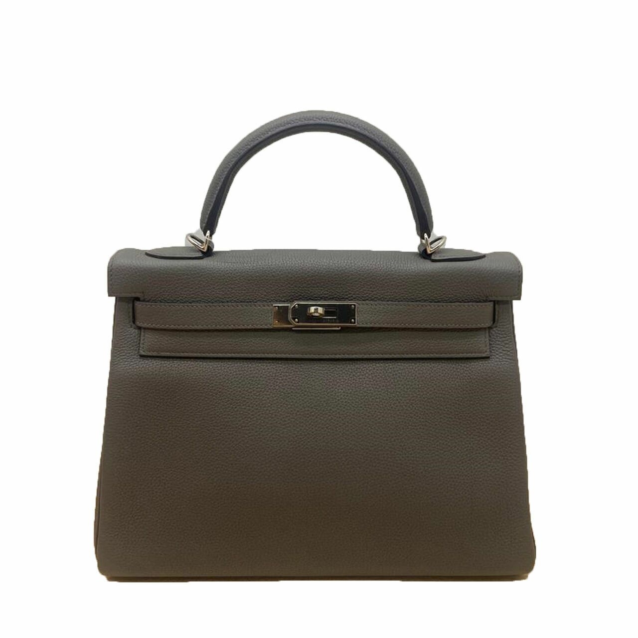 Hermes Kelly 32 Etain Togo PHW #A Satchel