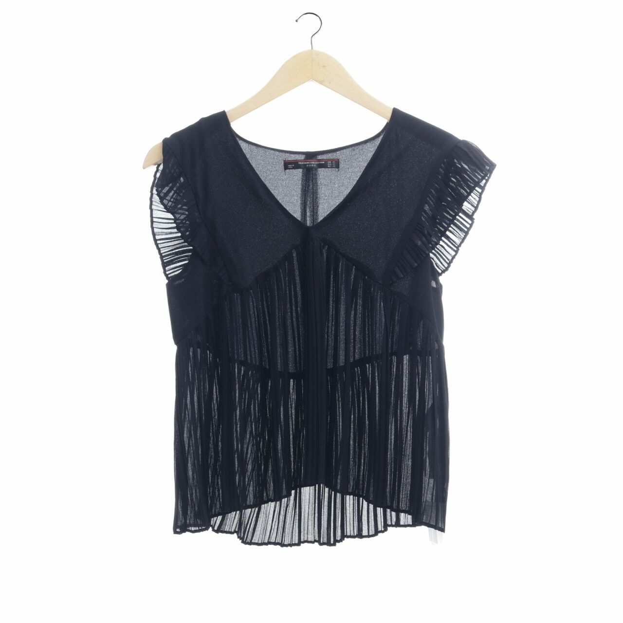 Zara Black Pleated Blouse