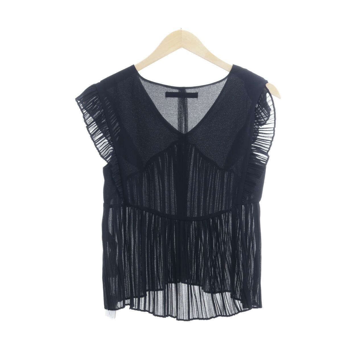 Zara Black Pleated Blouse