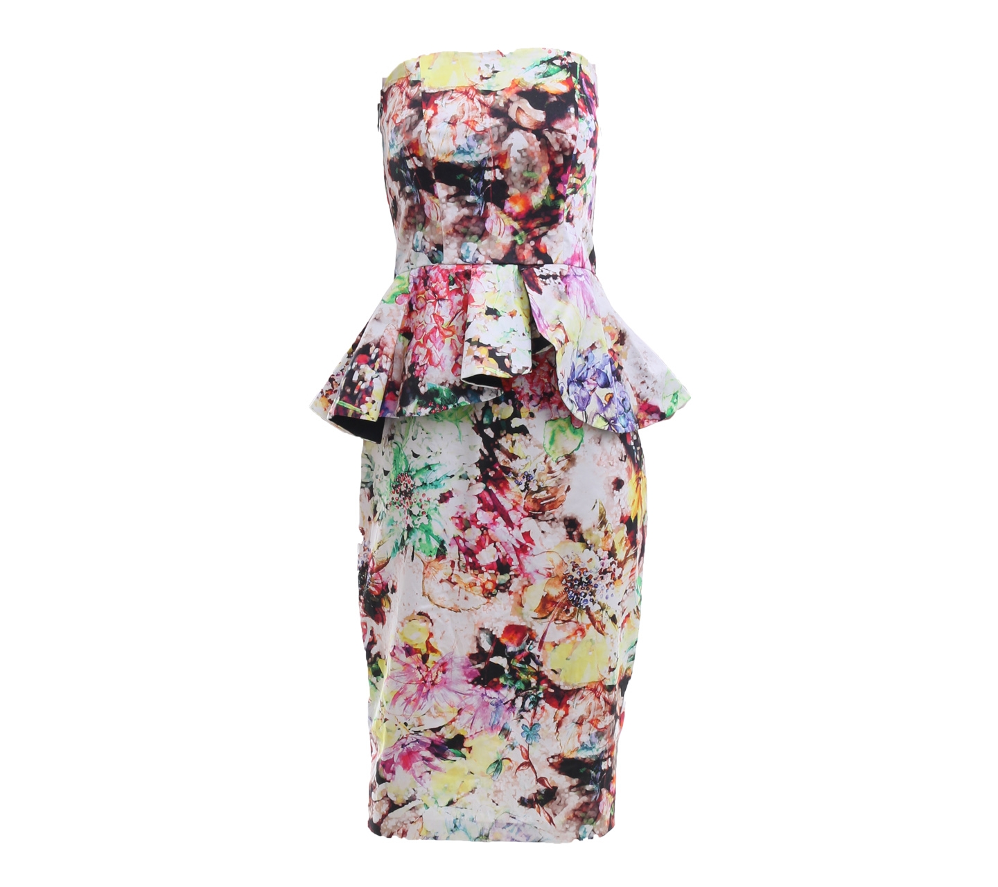 Asos Multi Color Floral Tube Mini Dress 