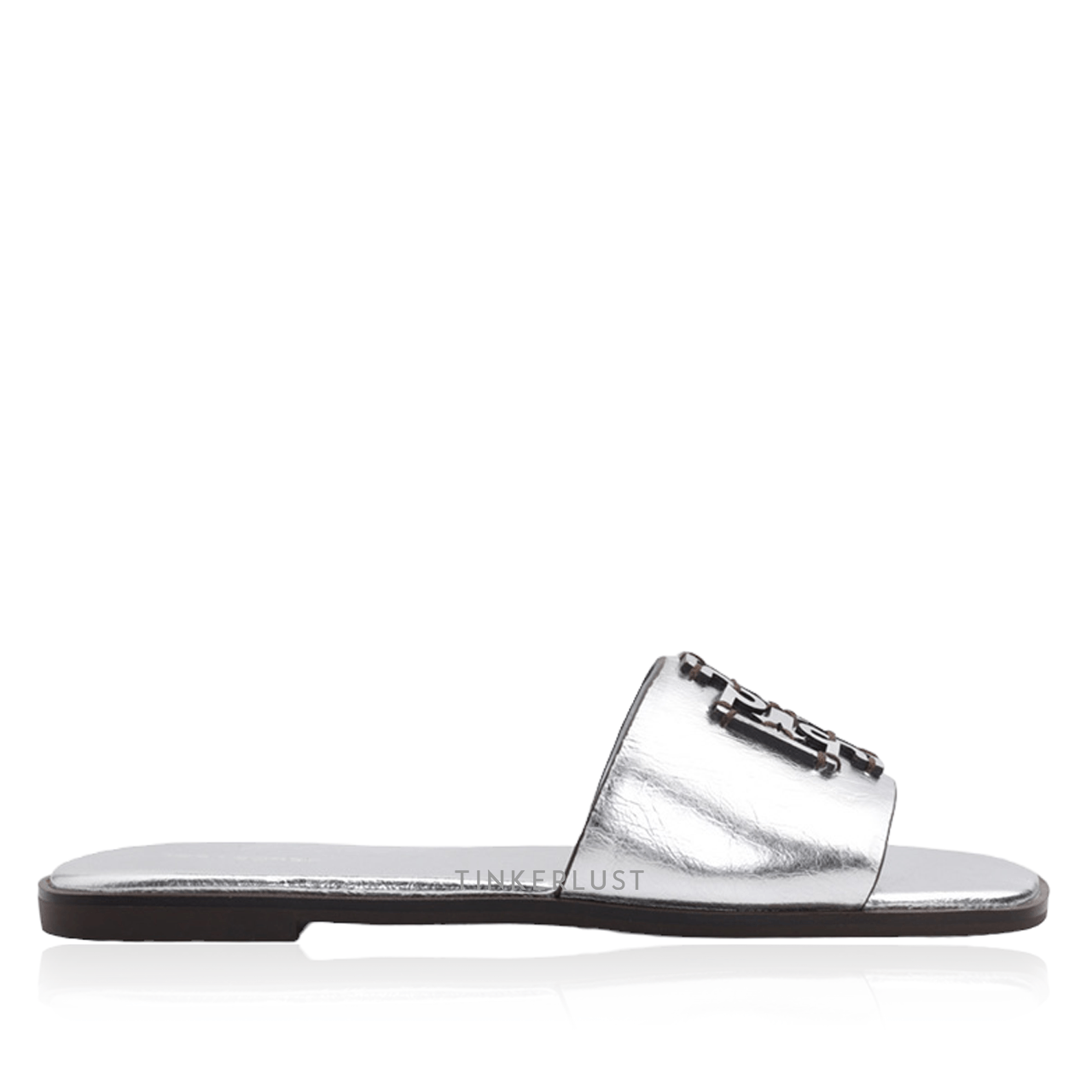 TORY BURCH Women Ines Slide Sandals in Silver Metallic