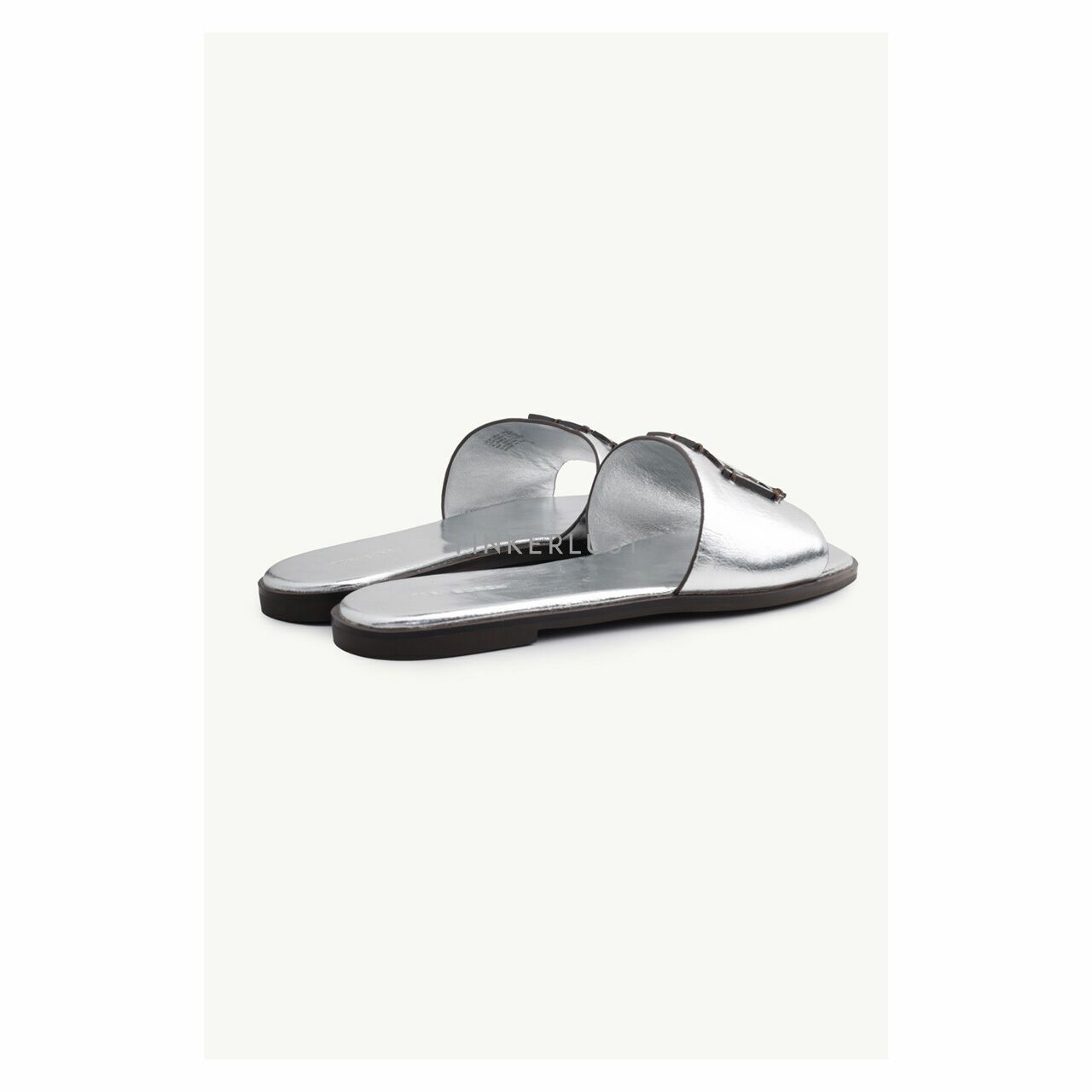 TORY BURCH Women Ines Slide Sandals in Silver Metallic