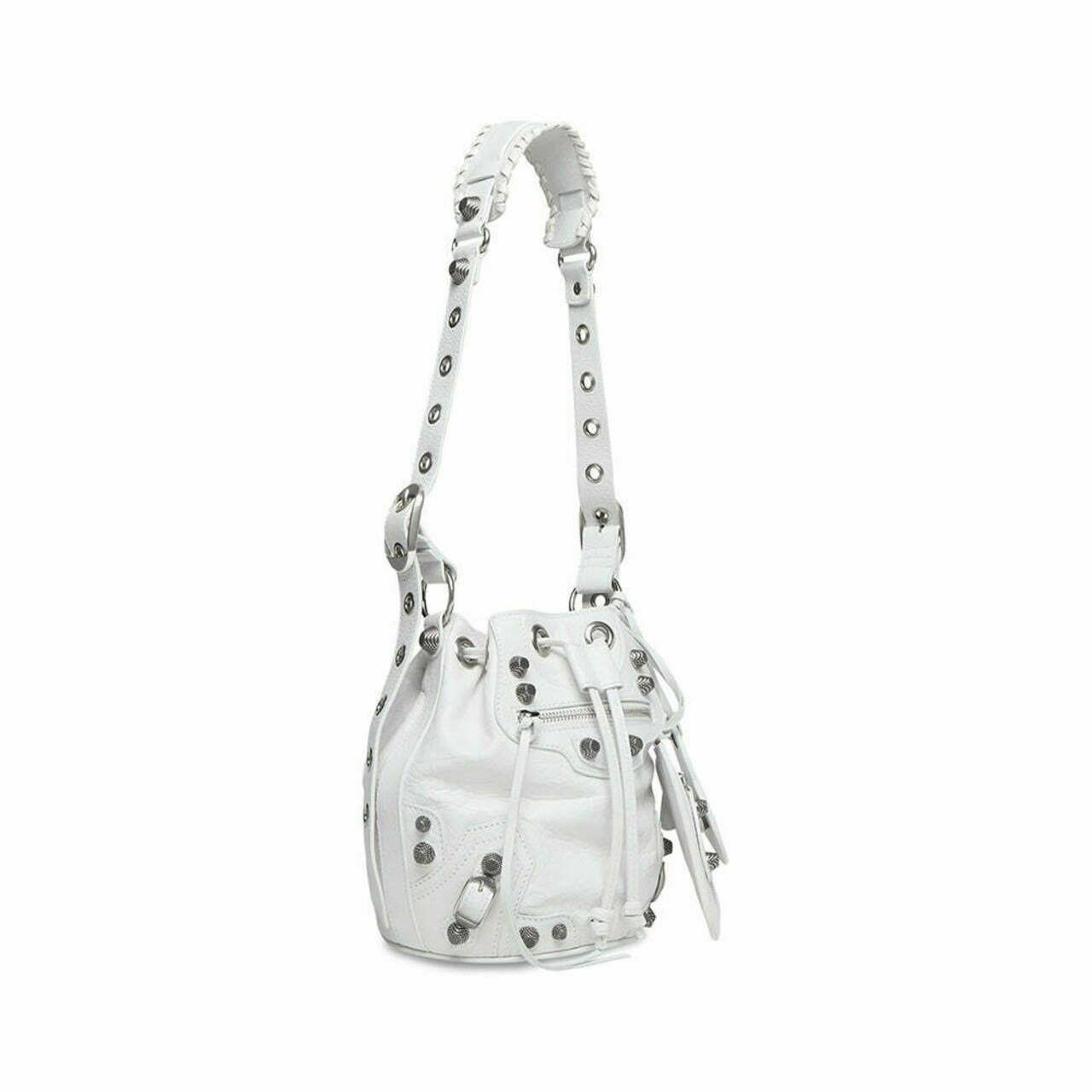 Balenciaga Le Cagole XS Bucket Bag Optic White Shw