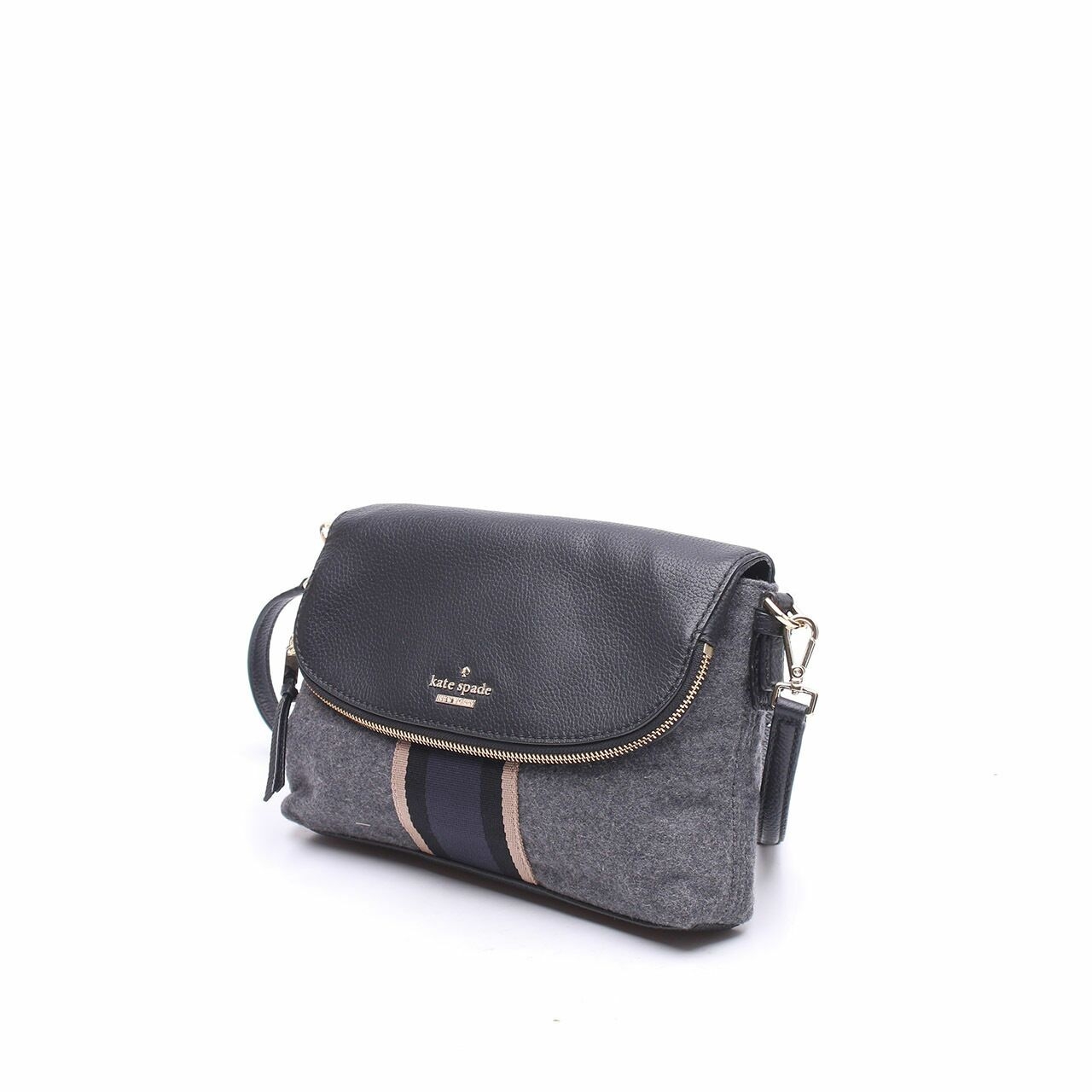 Kate Spade Grey Charcoal Jackson Street Web Harlyn Sling Bag