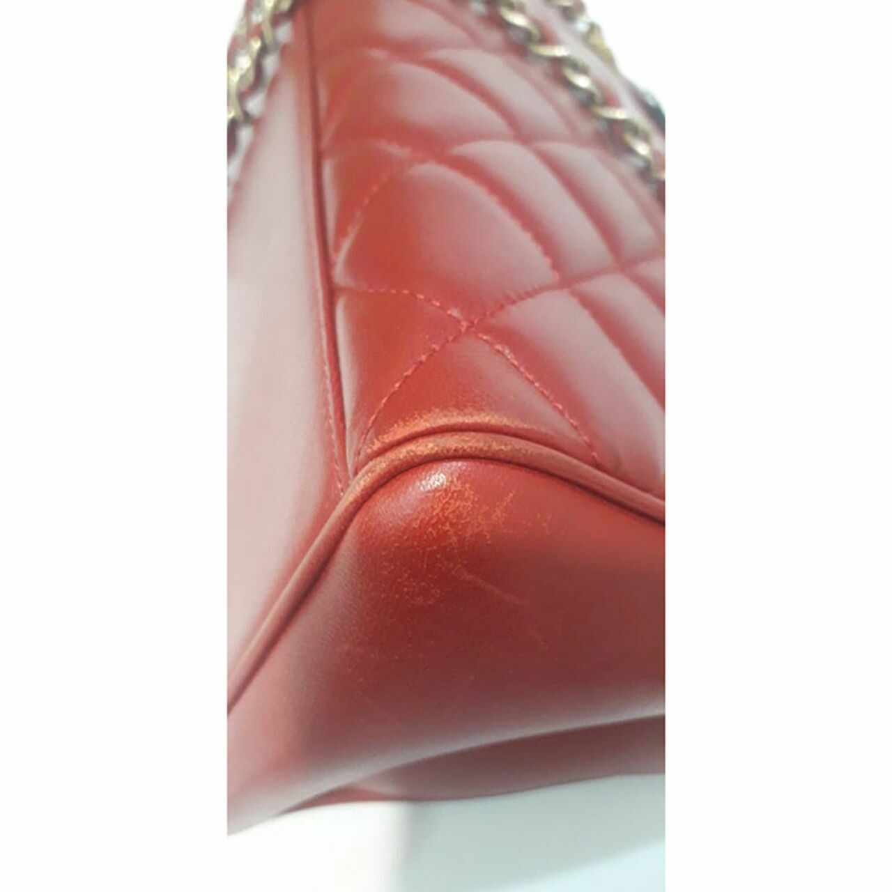 Chanel Misia Flap CC Red Lambskin Tote Bag #17