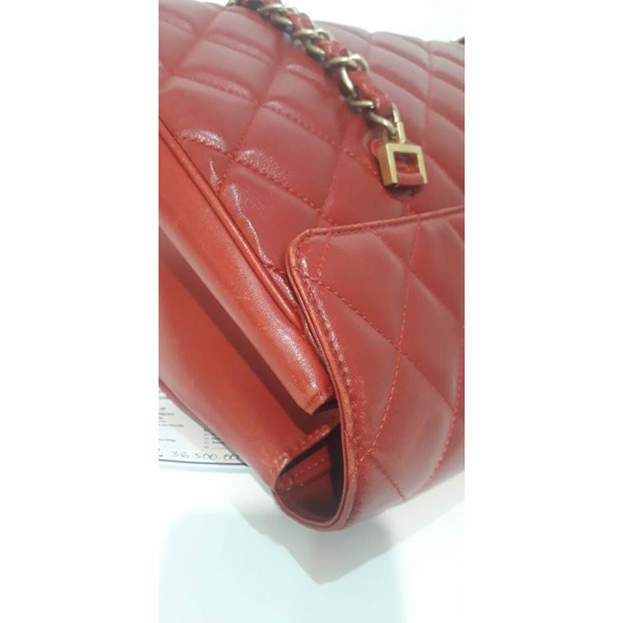 Chanel Misia Flap CC Red Lambskin Tote Bag #17