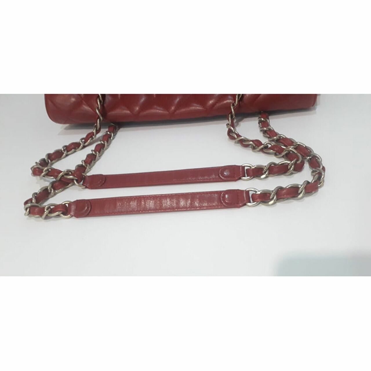 Chanel Misia Flap CC Red Lambskin Tote Bag #17