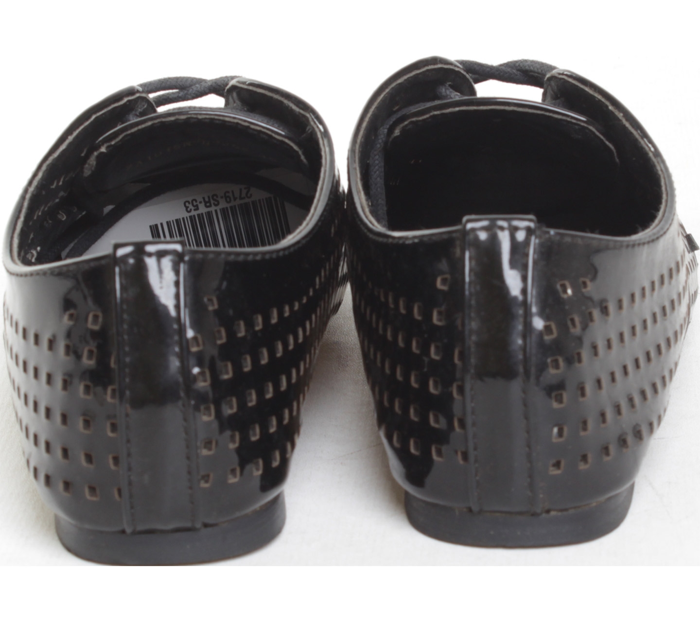 Zalora Black Pattent Leather Perforated Shoes