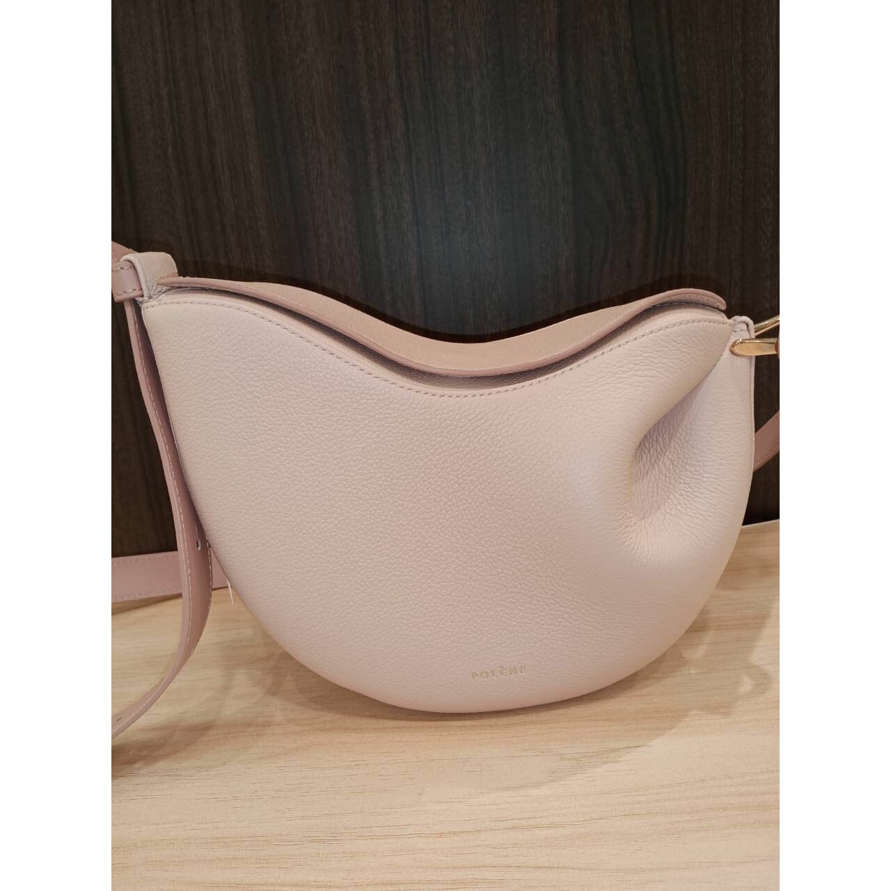 Polene Tonca Duo Dune Grained Nude Sling Bag