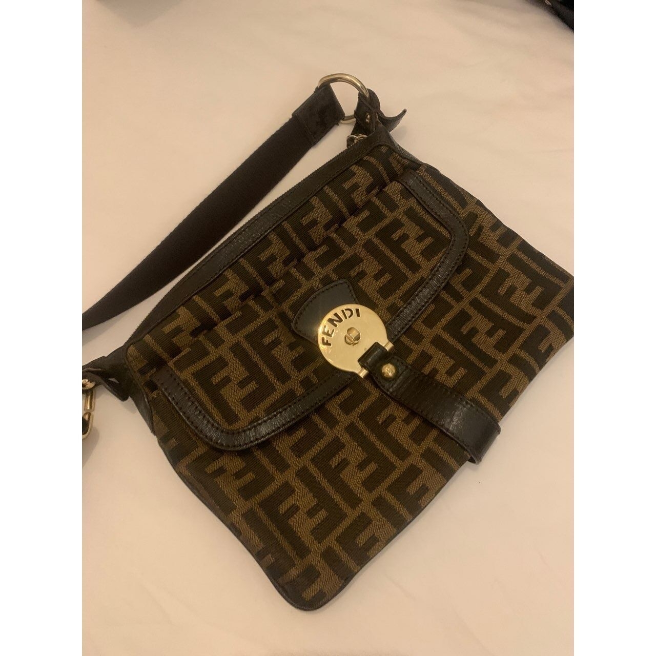 Fendi Brown & Black Sling Bag