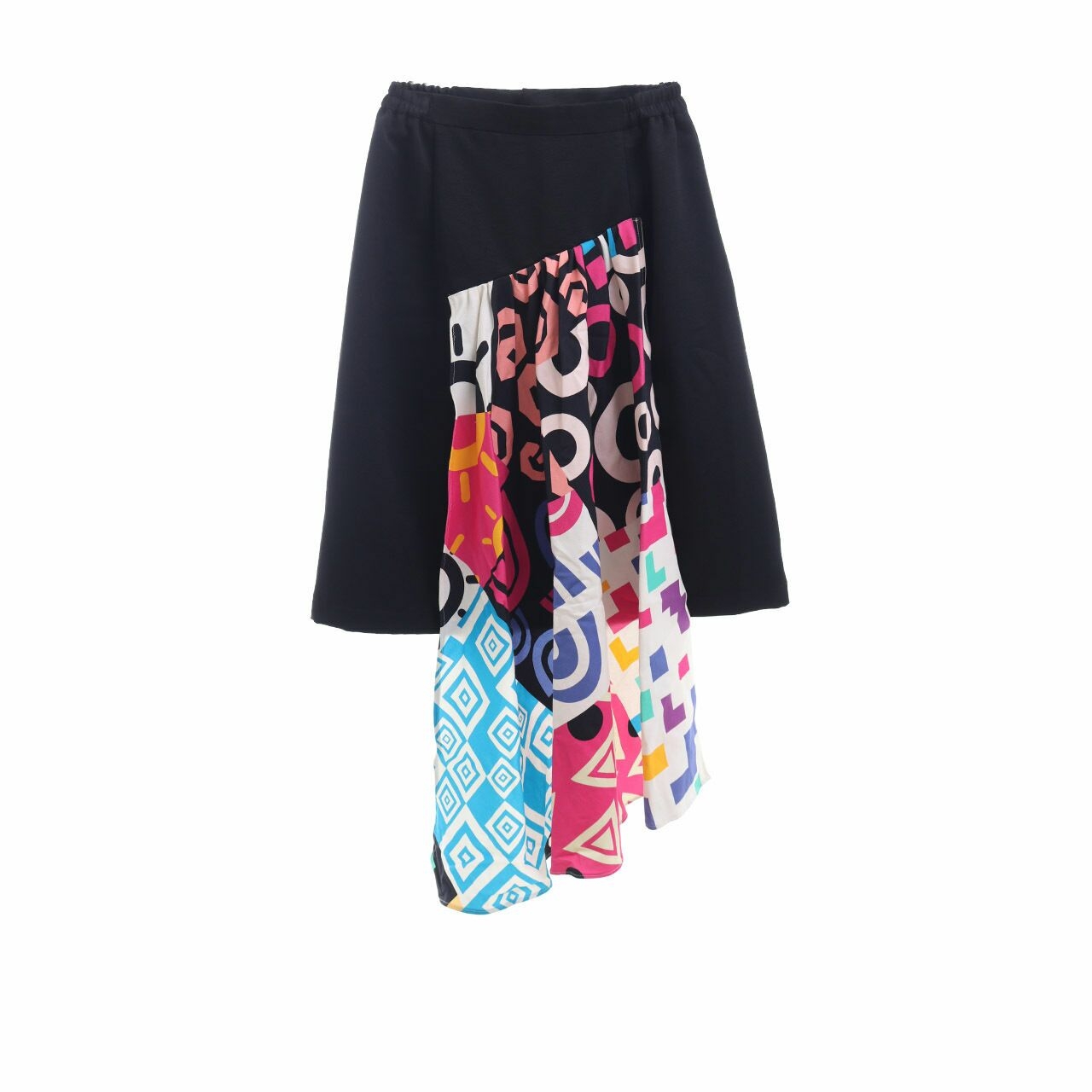 Tities Sapoetra Black & Multicolor Printed Midi Skirt