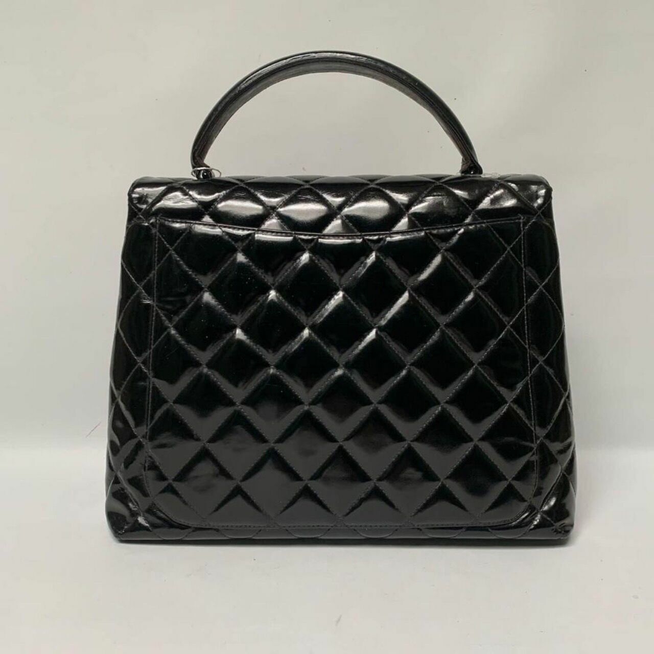 Chanel Black Vintage Patent Top-Handle Bag #4