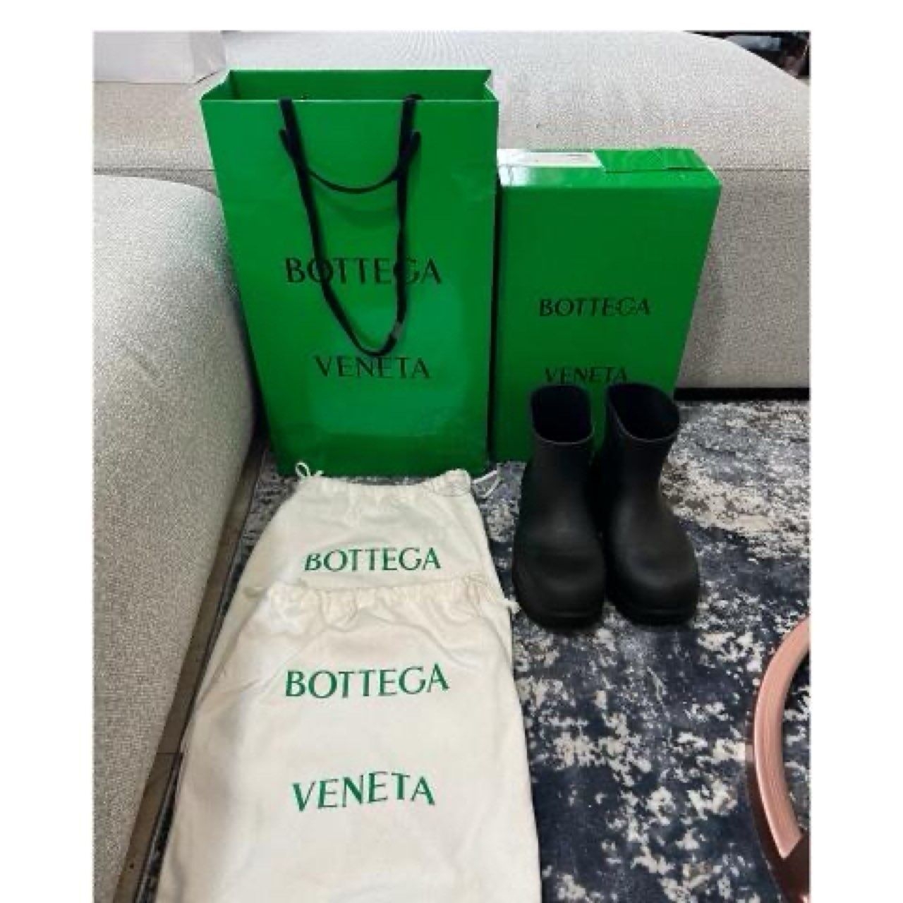 Bottega Veneta Puddle Ankle Black Boots