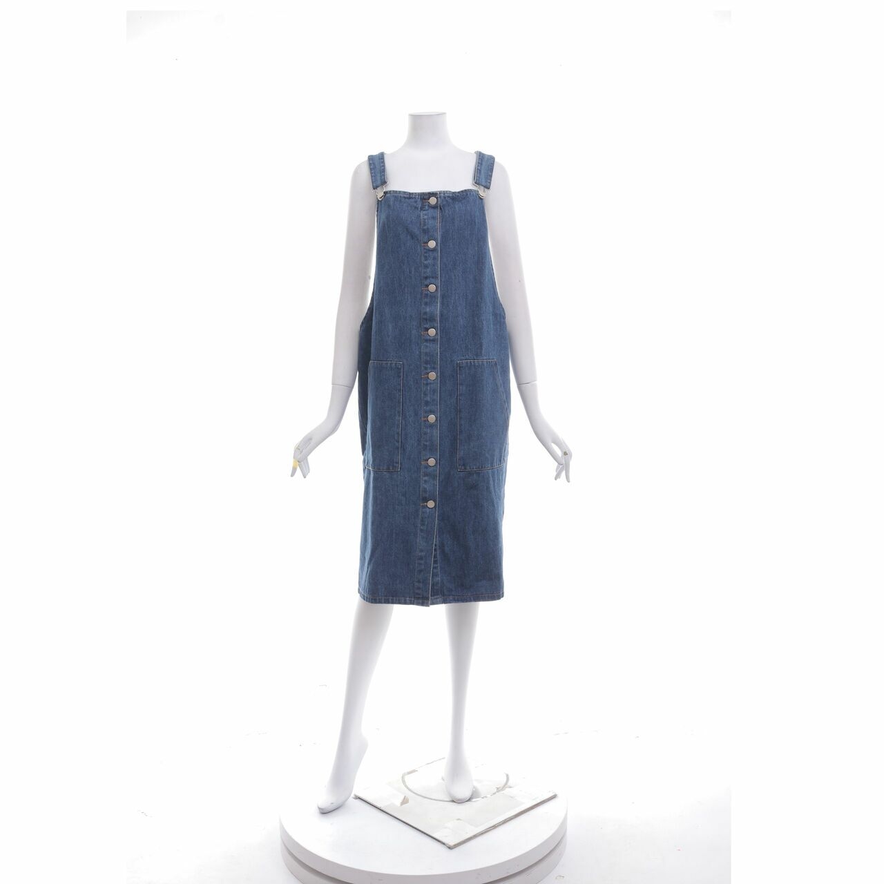 Lalu Blue Overall Denim Mini Dress