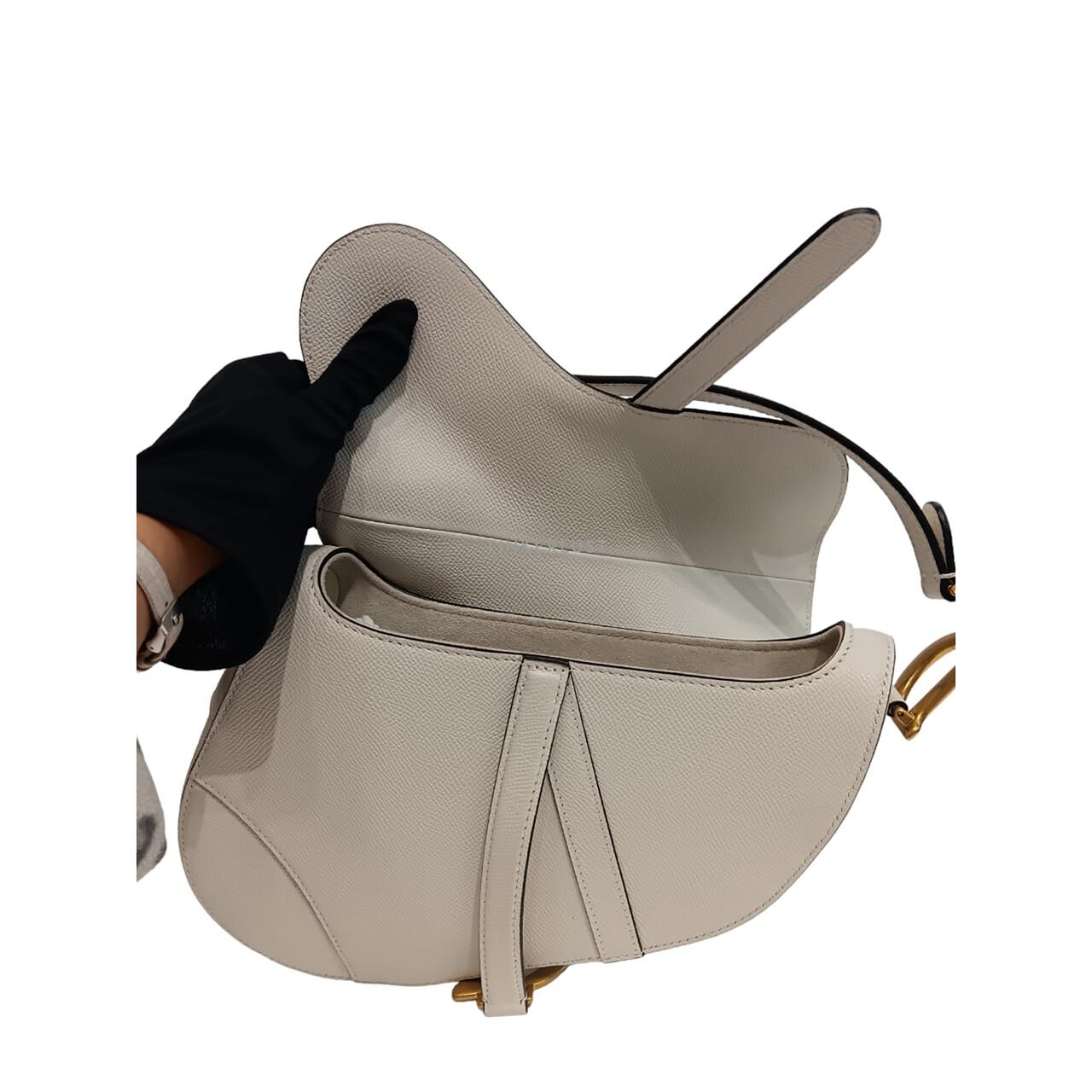 Christian Dior Saddle Medium White Shoulder Bag