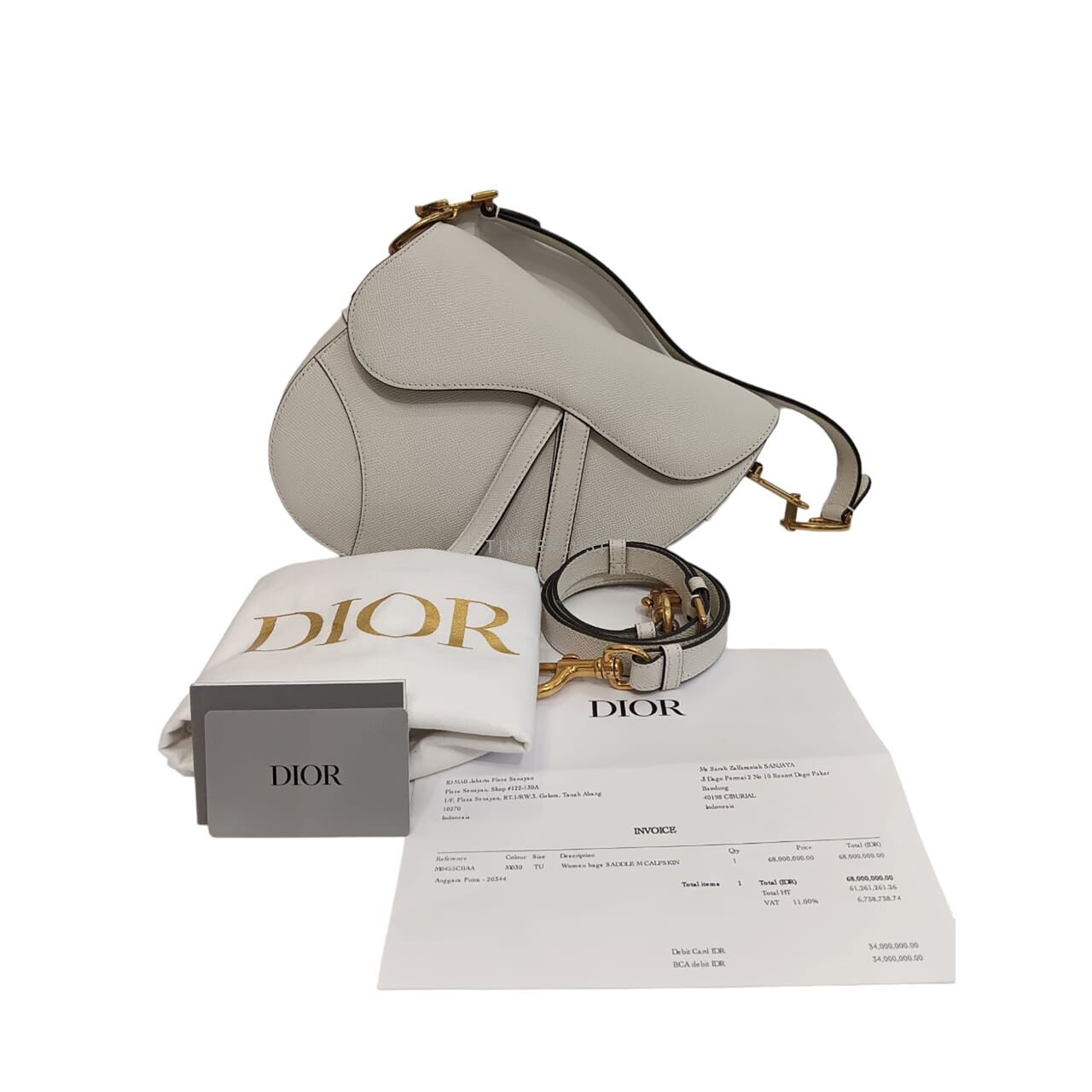 Christian Dior Saddle Medium White Shoulder Bag