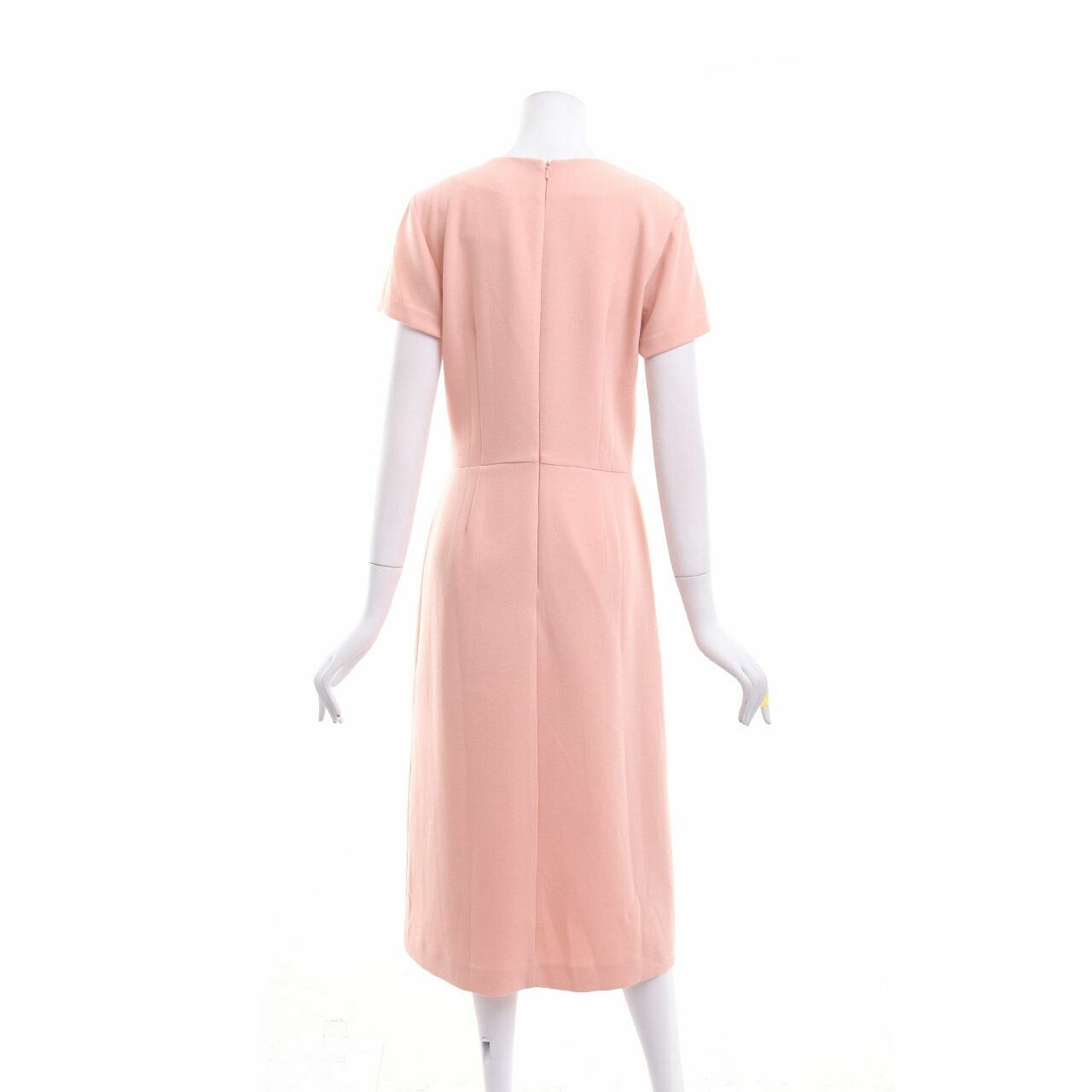 Warehouse Peach Midi Dress