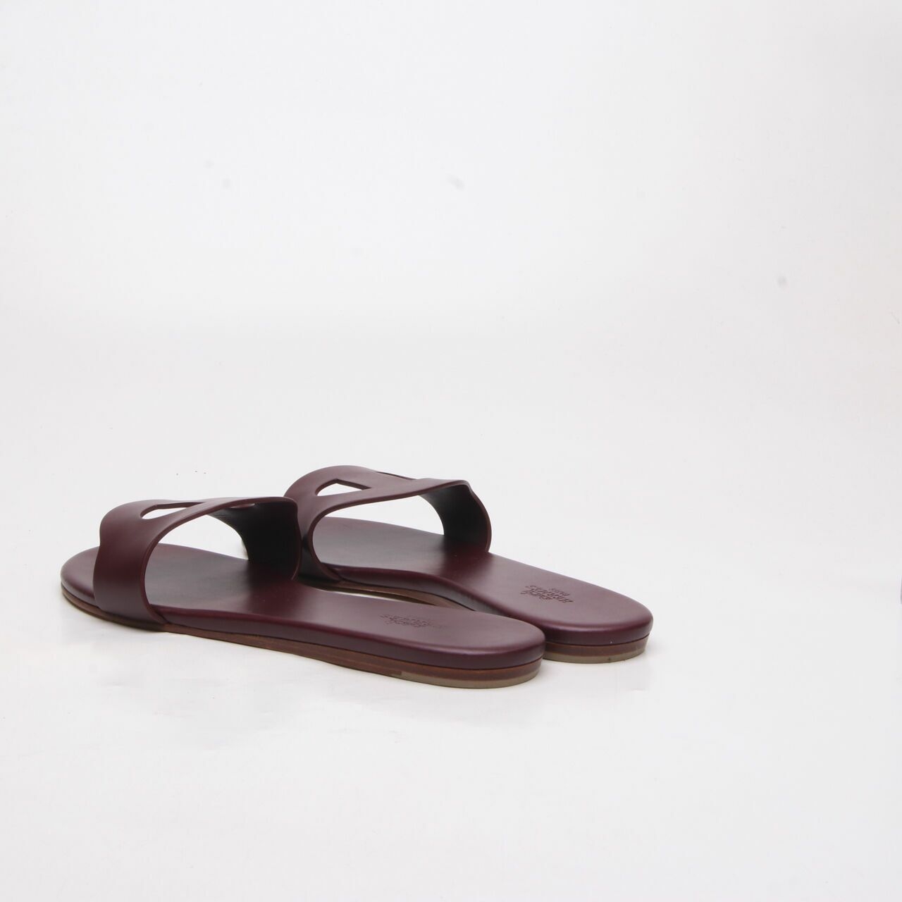 Hermes Lisboa Bordeaux Sandals 