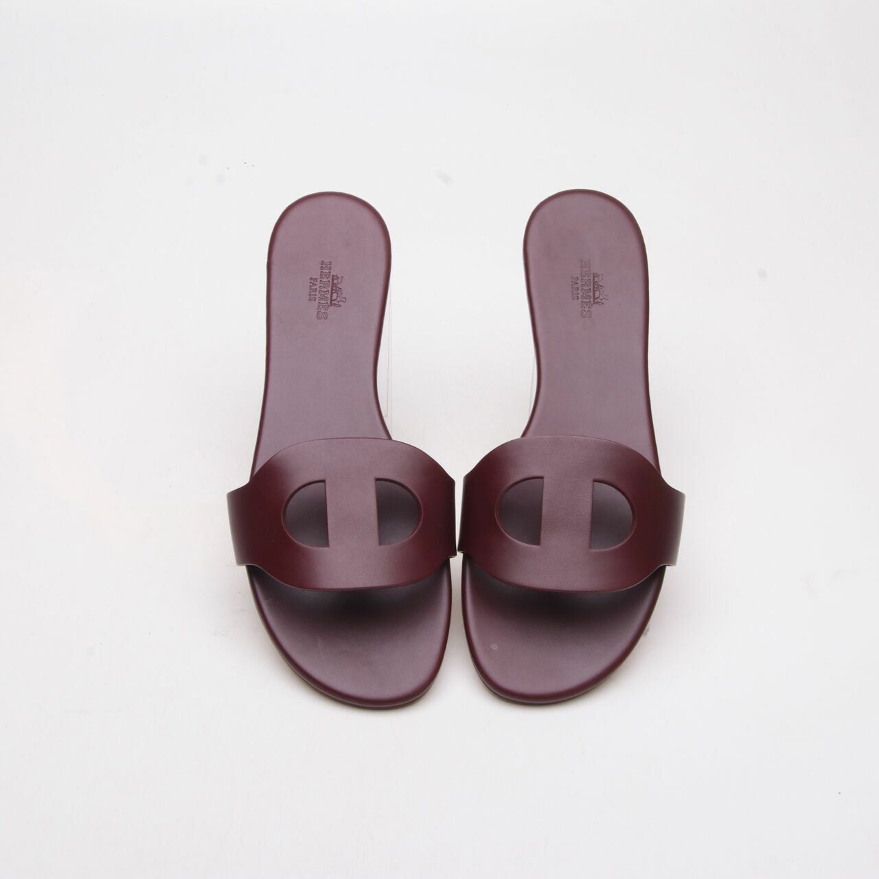 Hermes Lisboa Bordeaux Sandals 