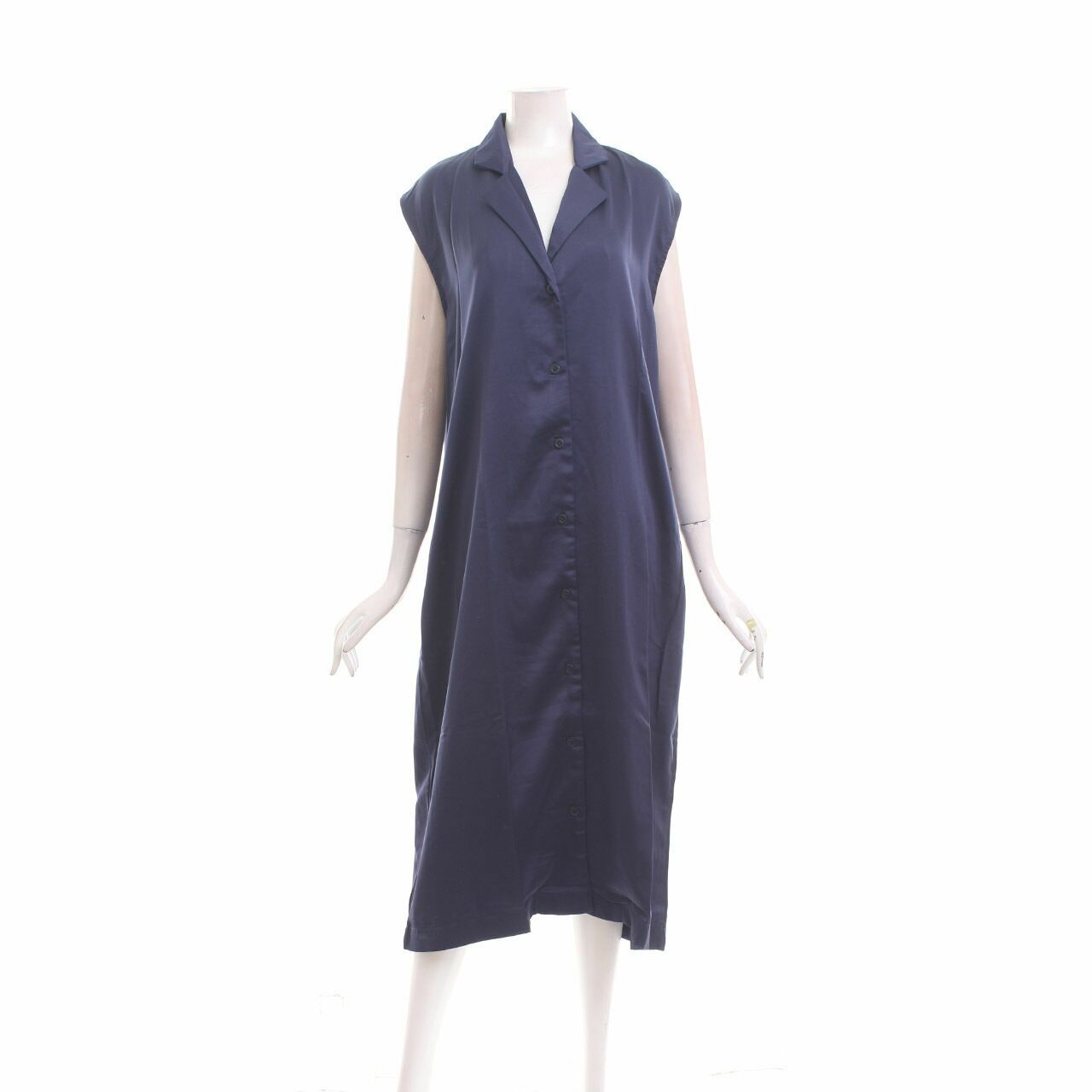 Private Collection Navy Button Down Long Dress