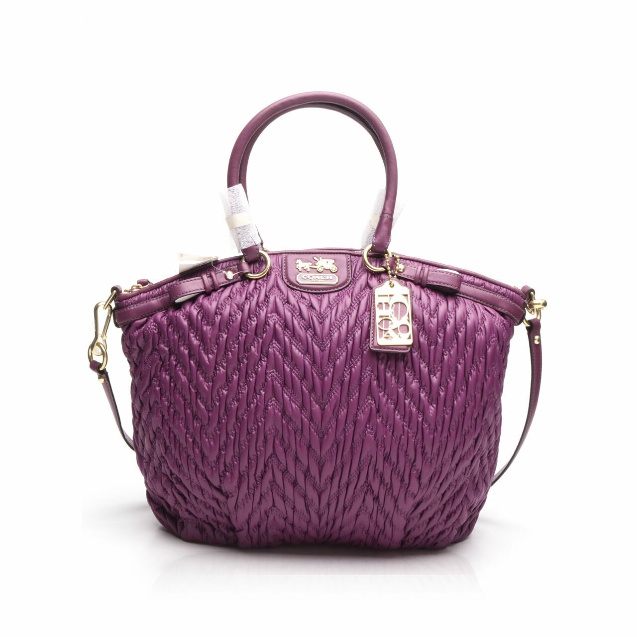 Coach Madison Quilted Lindsey 70th Anniversary Purple Shoulder Bag