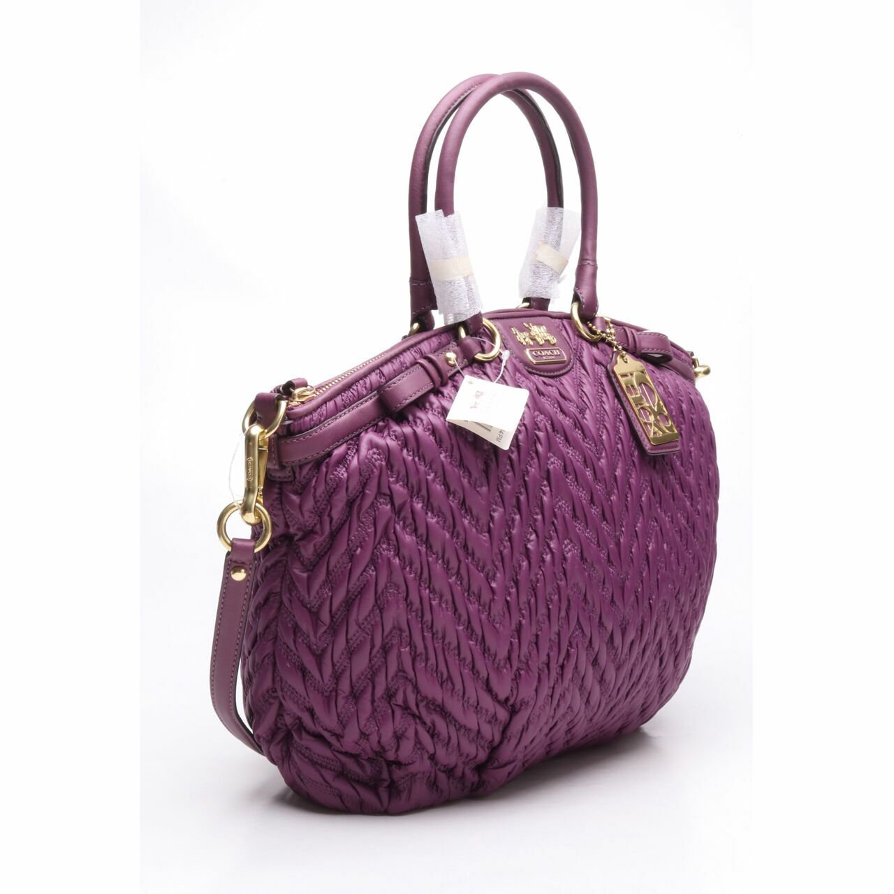 Coach Madison Quilted Lindsey 70th Anniversary Purple Shoulder Bag