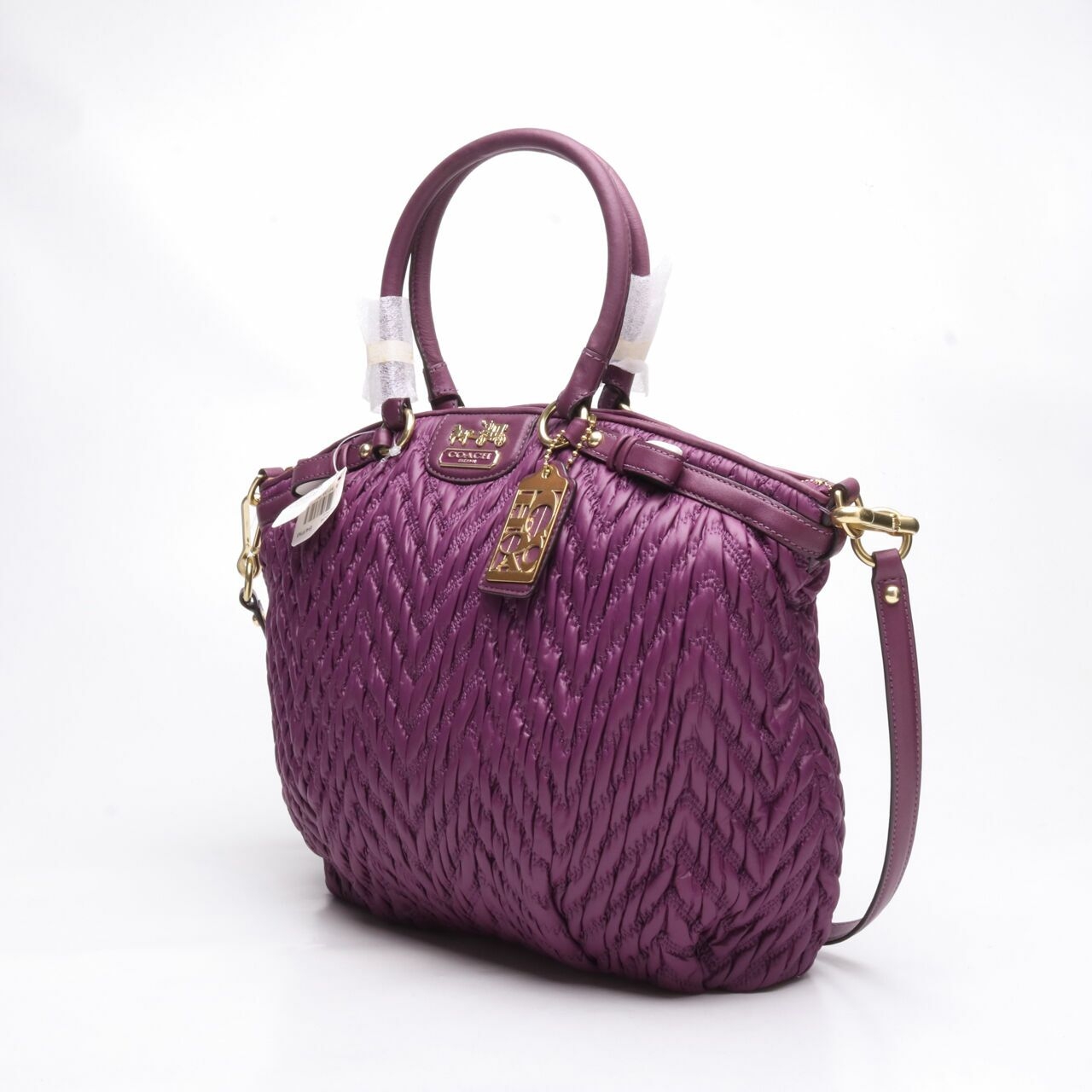 Coach Madison Quilted Lindsey 70th Anniversary Purple Shoulder Bag