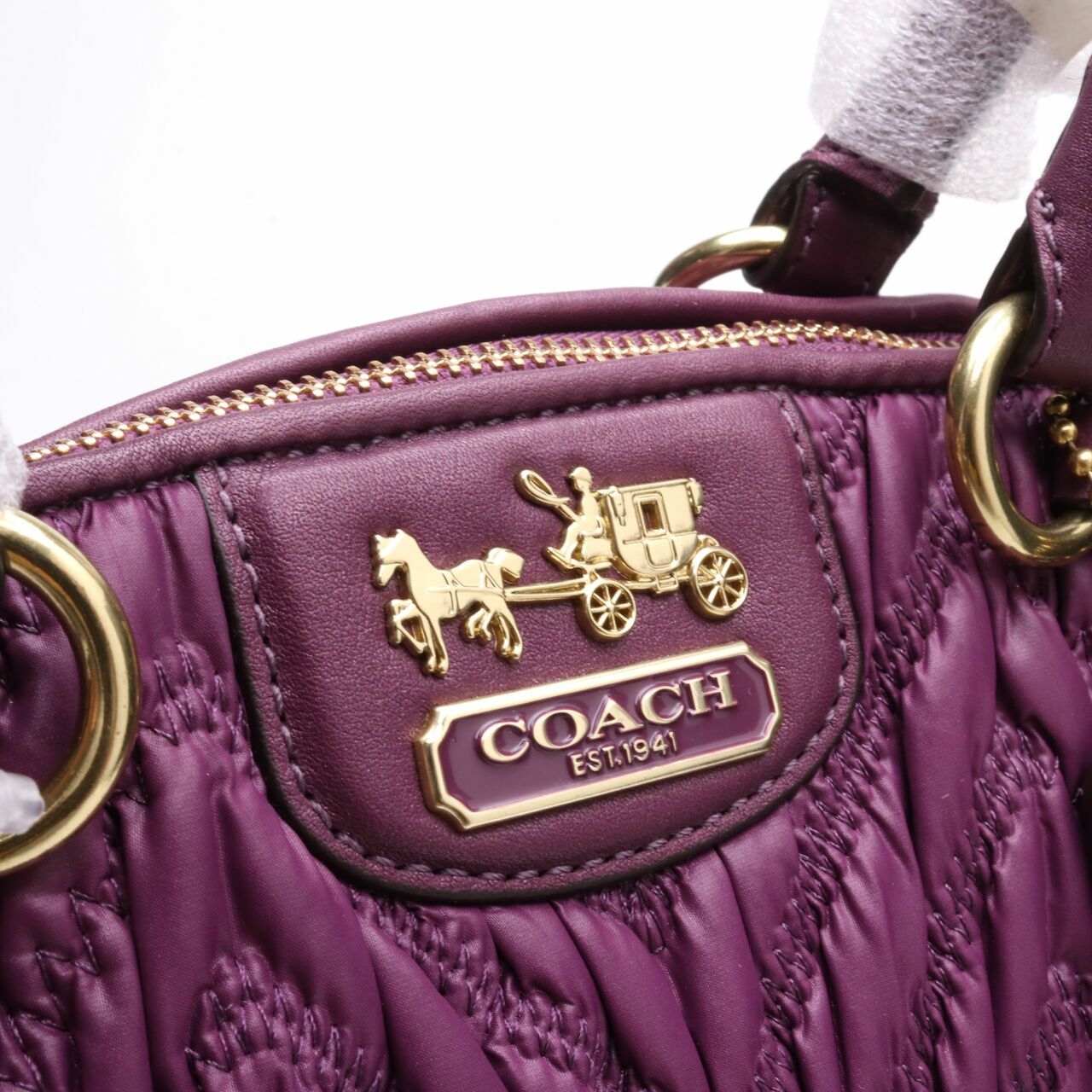 Coach Madison Quilted Lindsey 70th Anniversary Purple Shoulder Bag