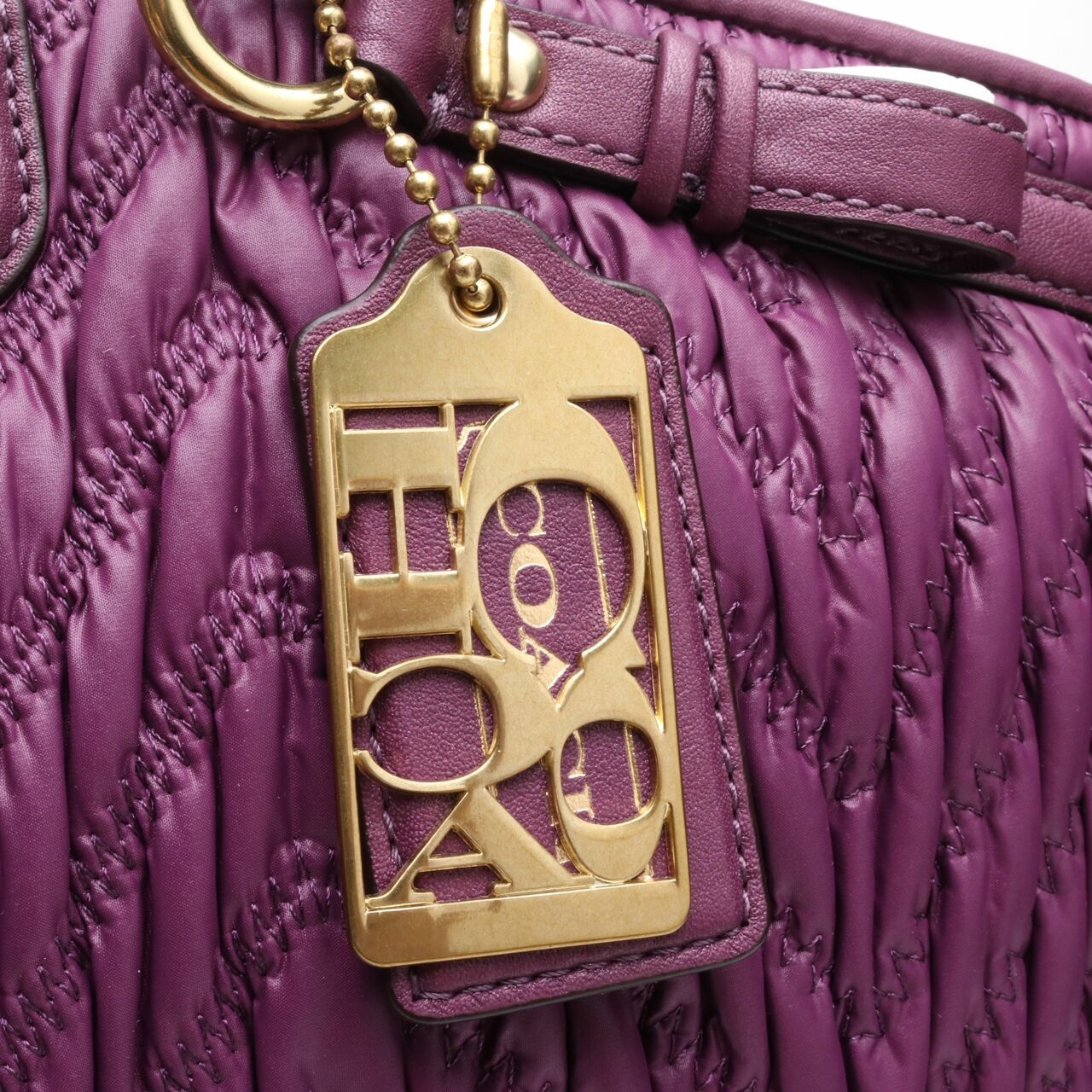 Coach Madison Quilted Lindsey 70th Anniversary Purple Shoulder Bag