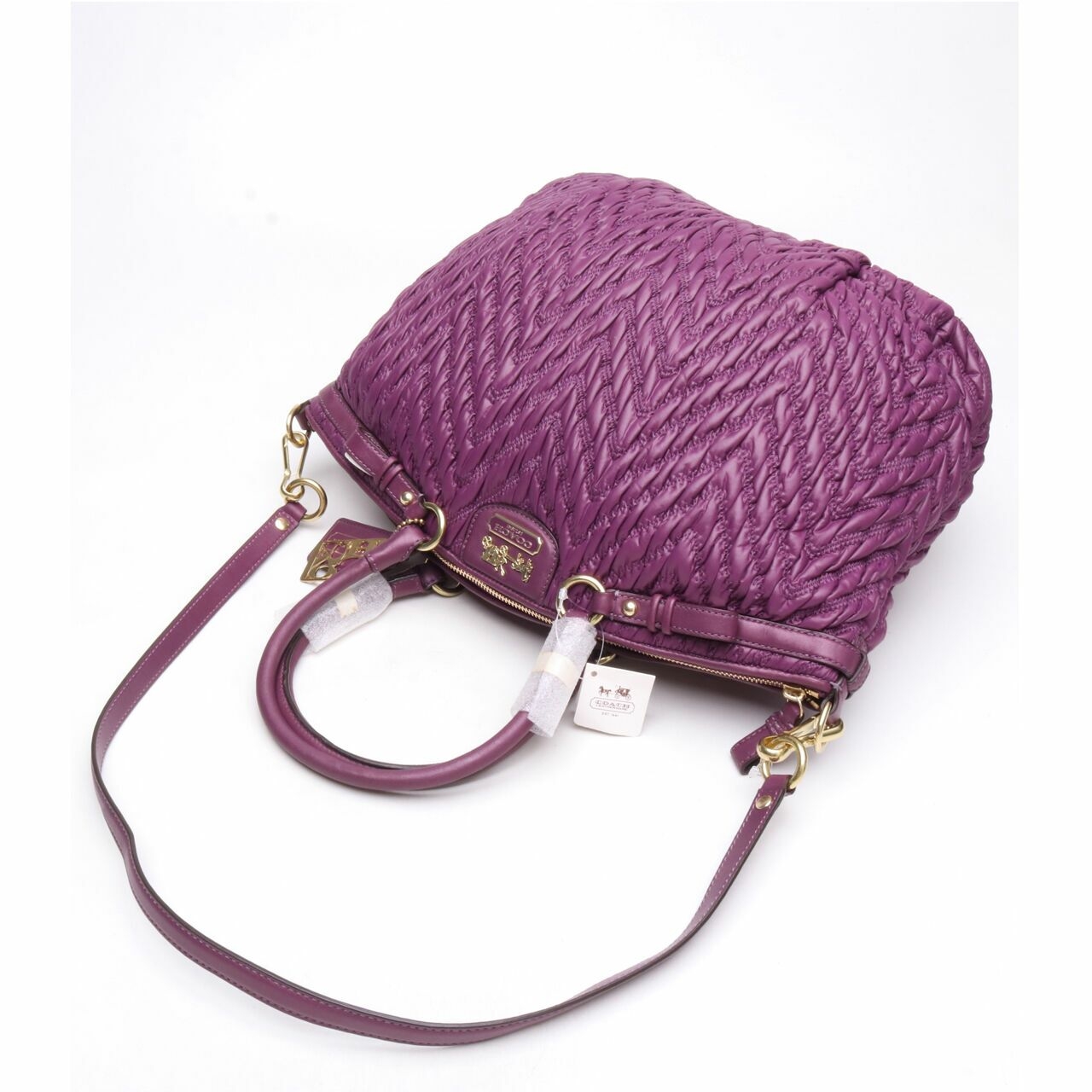 Coach Madison Quilted Lindsey 70th Anniversary Purple Shoulder Bag