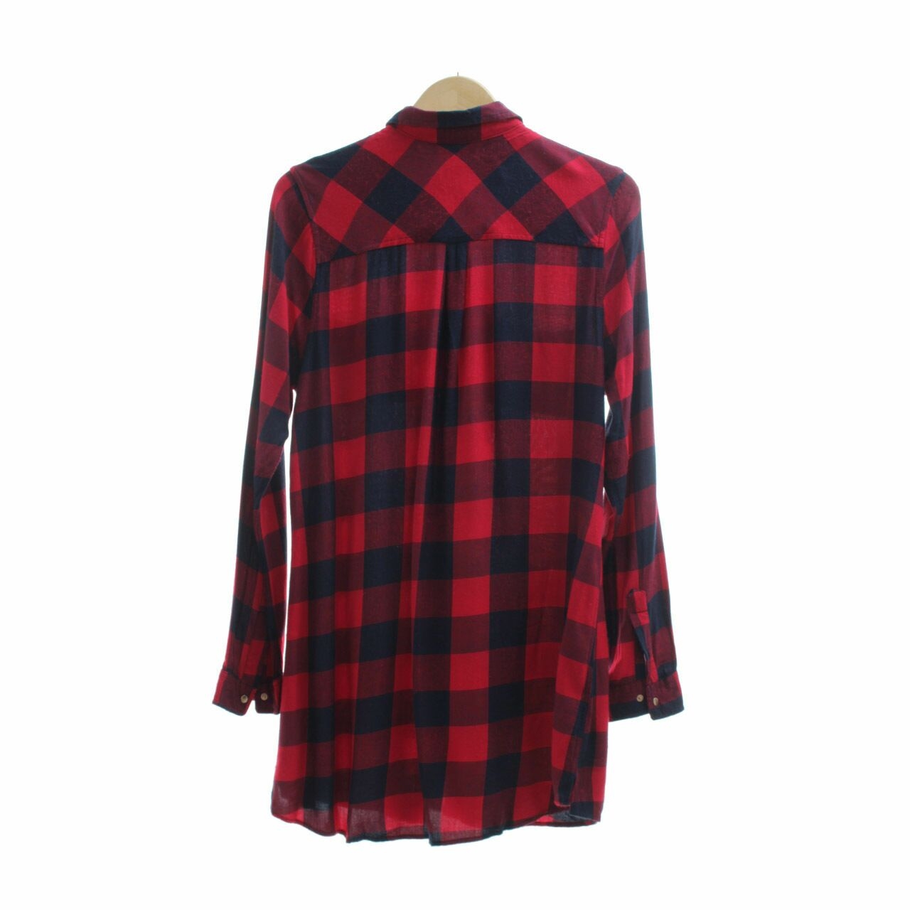 Cotton On Red & Navy Plaid Tunic Shirt